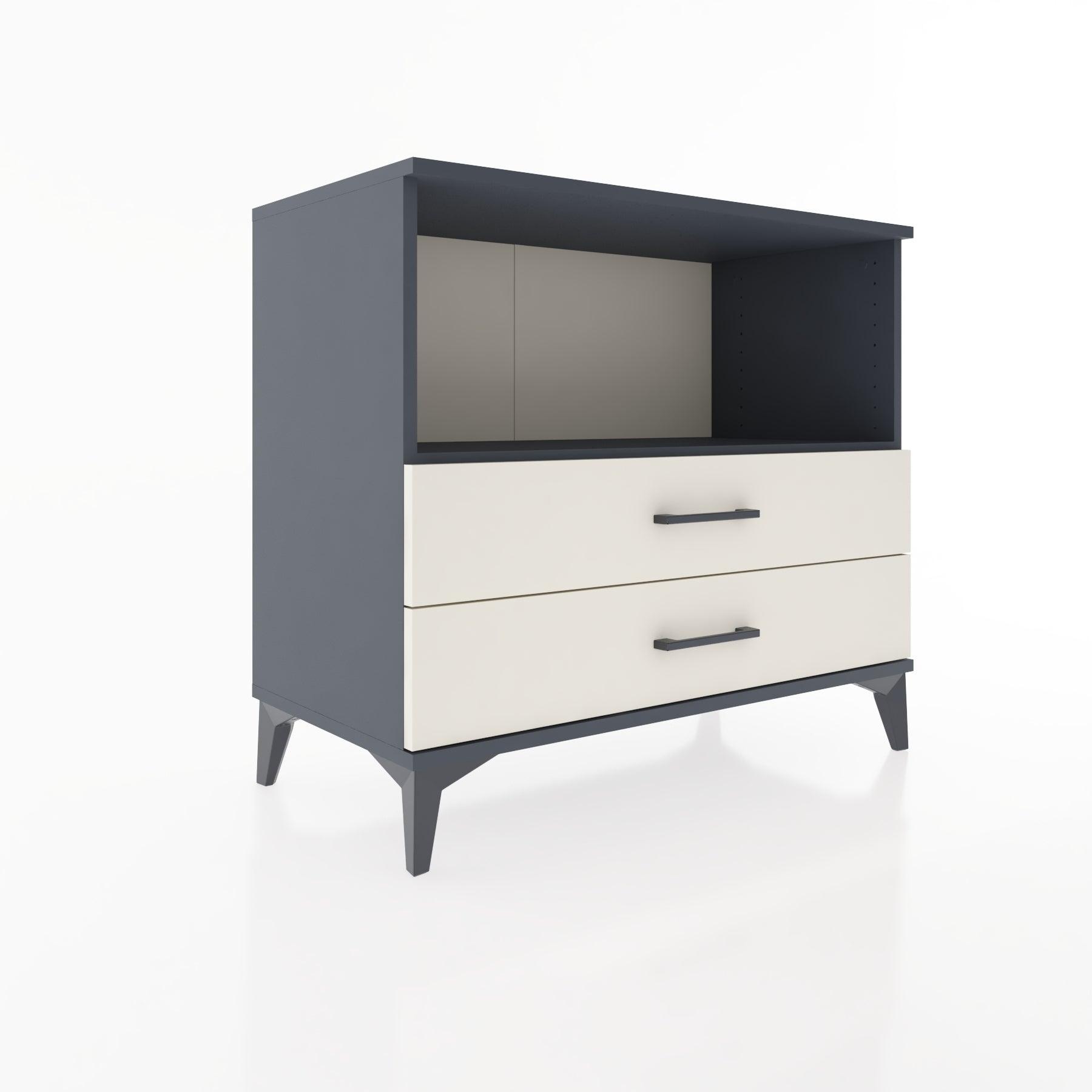 Woodntry Modüler Şifonyer Antrasit 88x44x68 cm Çekmeceli ve Raflı CR59-2