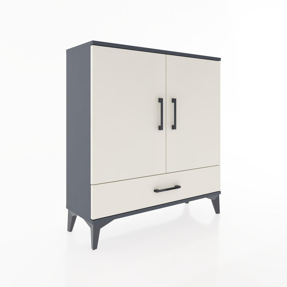 Woodntry Modüler Şifonyer Antrasit 88x30x84 cm Kapaklı ve Çekmeceli KC60-2