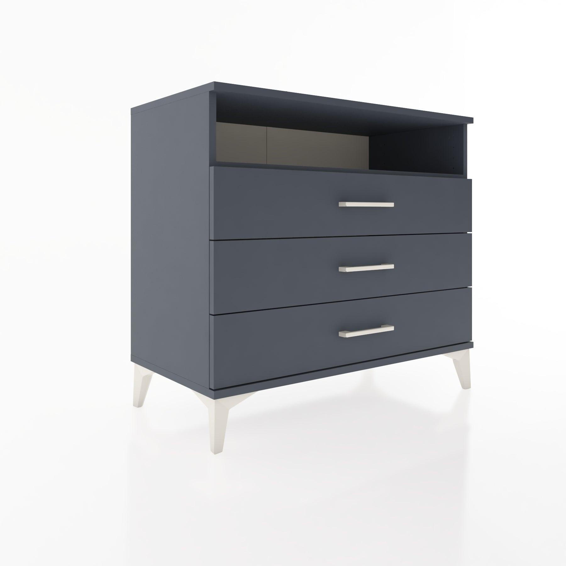 Woodntry Modüler Şifonyer Antrasit 88x44x68 cm Çekmeceli ve Raflı CR60-2