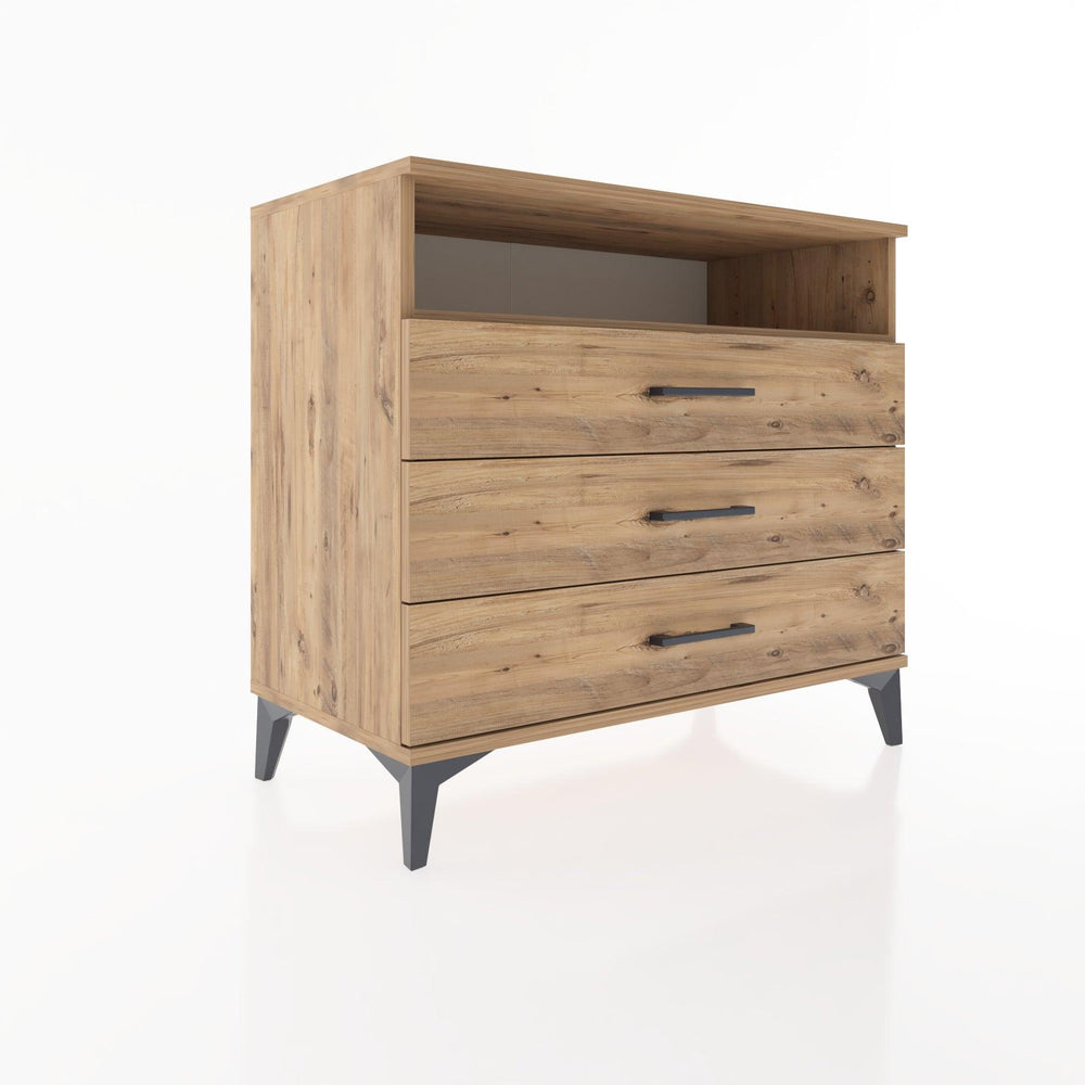 Woodntry Modüler Şifonyer Çam 88x44x68 cm Çekmeceli ve Raflı CR60-3