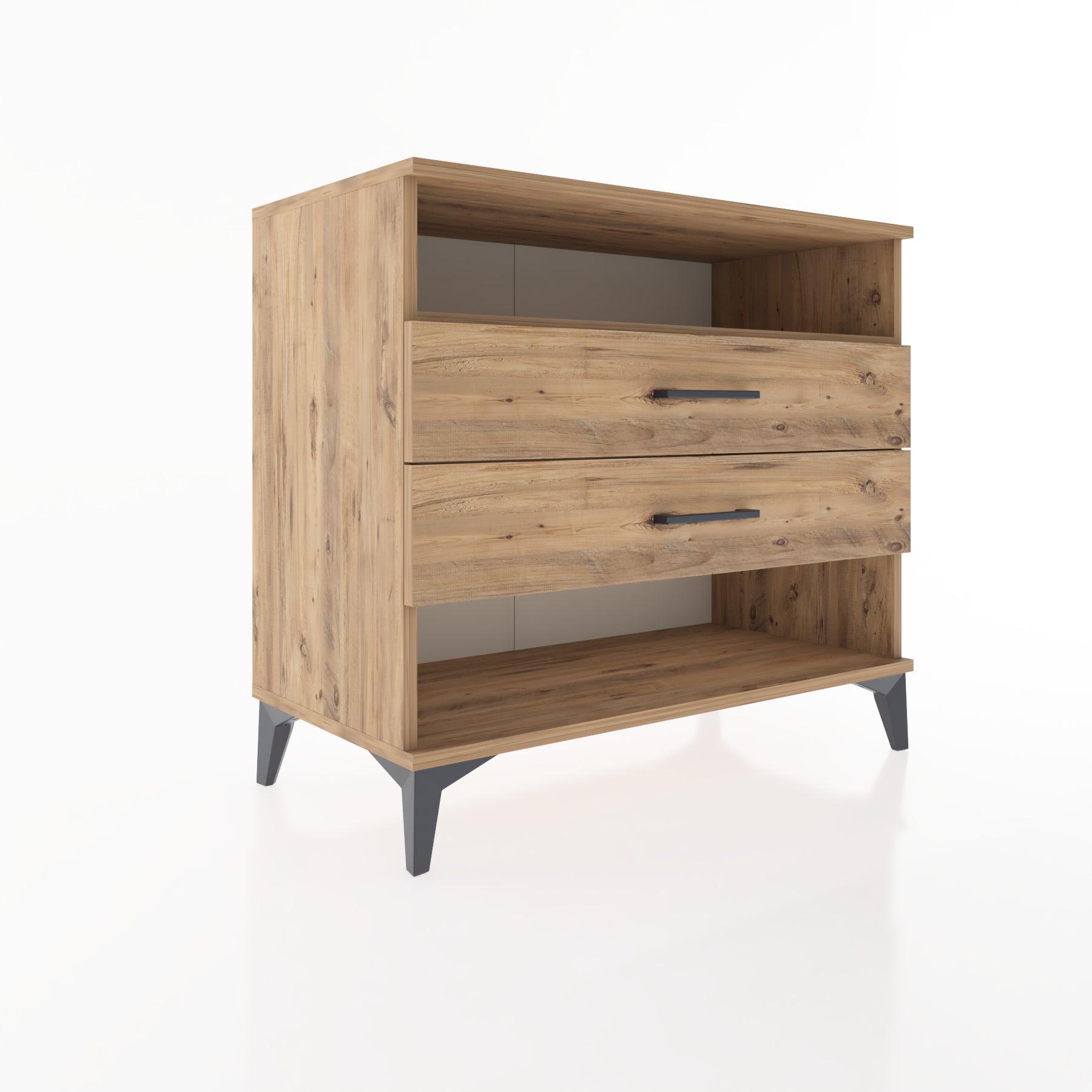 Woodntry Modüler Şifonyer Çam 88x44x68 cm Çekmeceli ve Raflı CR61-3