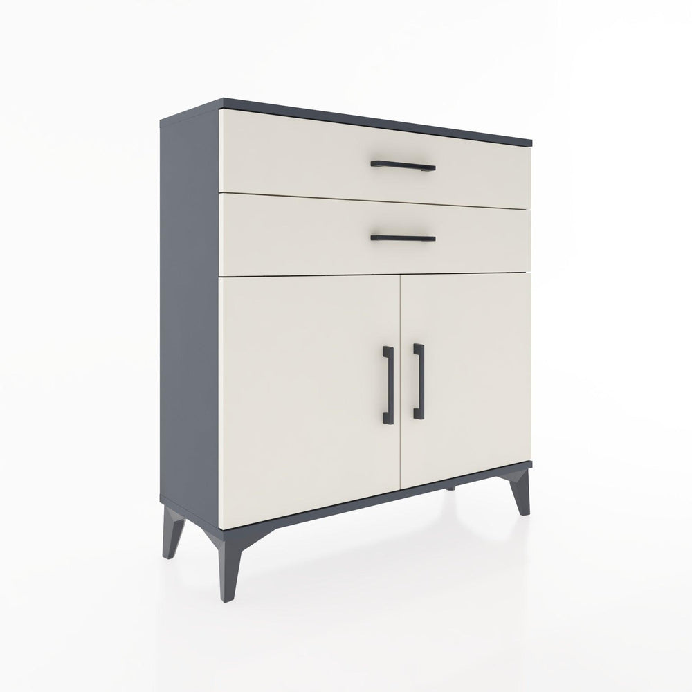 Woodntry Modüler Şifonyer Antrasit 88x30x84 cm Kapaklı ve Çekmeceli KC63-2