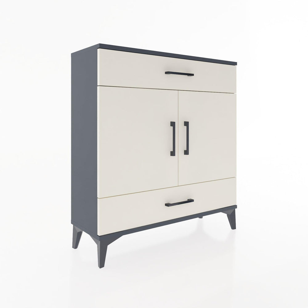 Woodntry Modüler Şifonyer Antrasit 88x30x84 cm Kapaklı ve Çekmeceli KC64-2