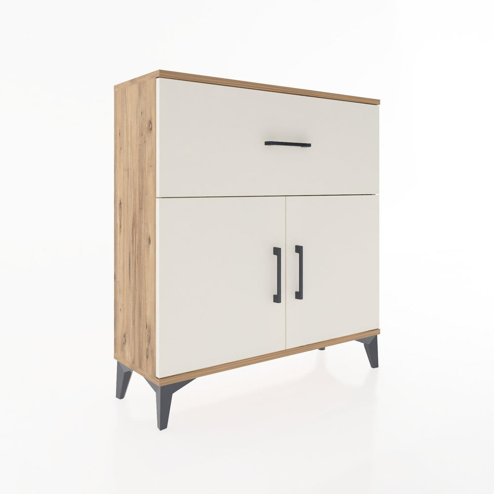 Woodntry Modüler Şifonyer Çam 88x30x84 cm Kapaklı ve Çekmeceli KC68-3
