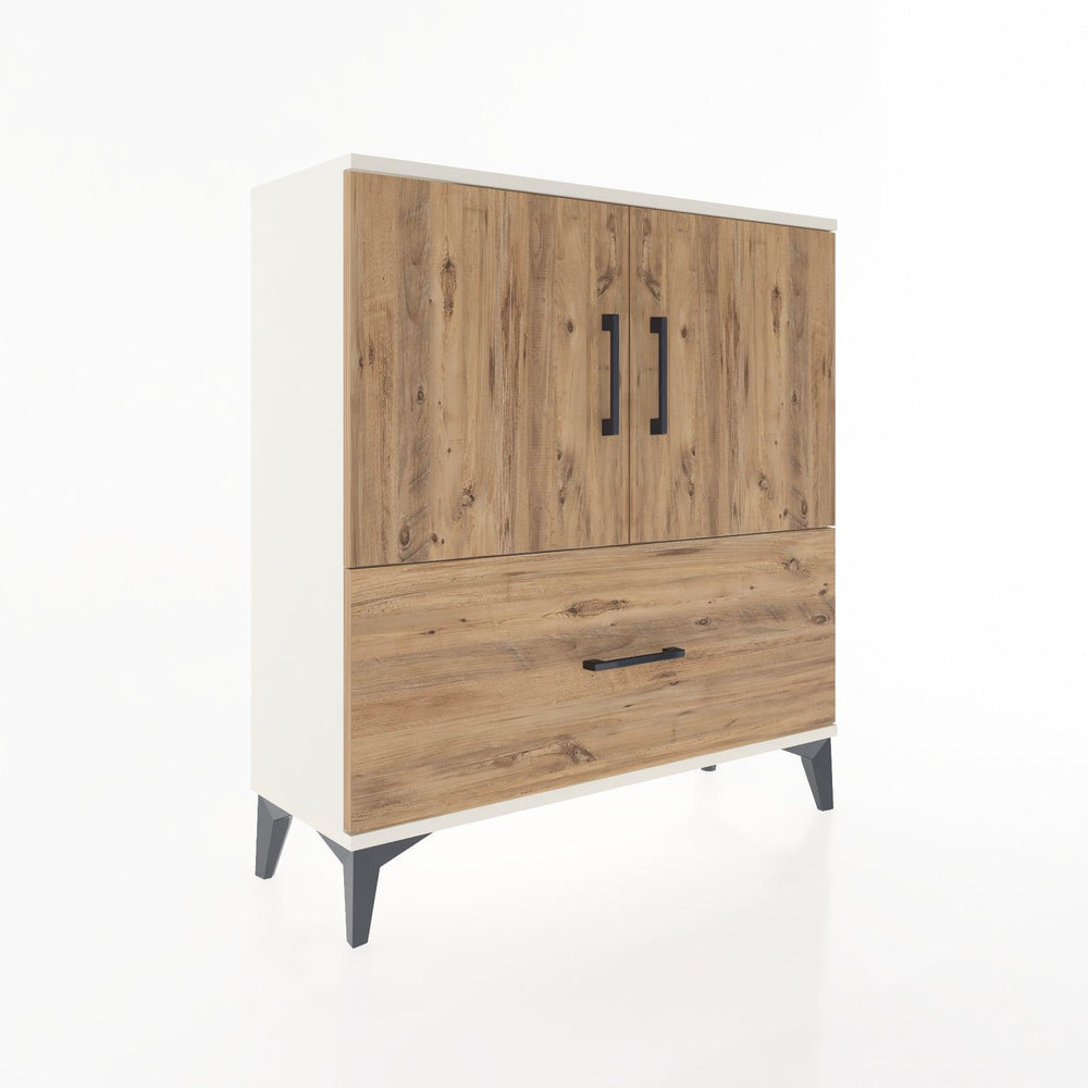 Woodntry Modüler Şifonyer Aytaşı 88x30x84 cm Kapaklı ve Çekmeceli KC69-1
