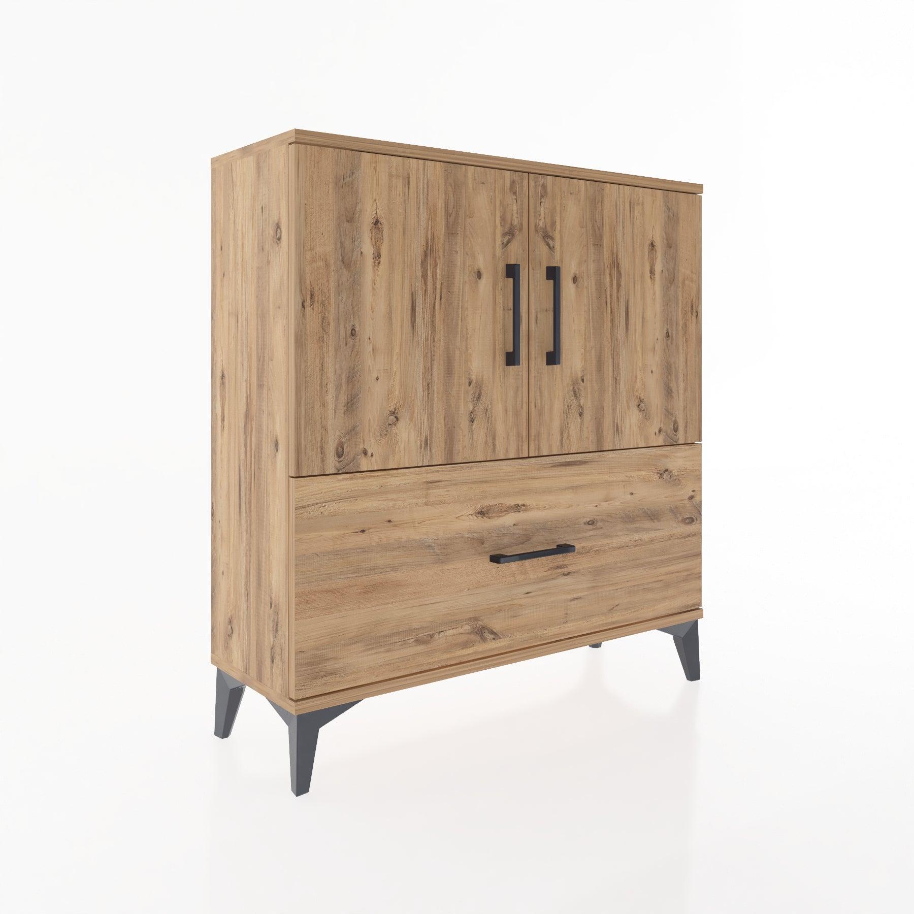 Woodntry Modular Dresser Pine 88x30x84 cm with Cover and Drawer KC69-3