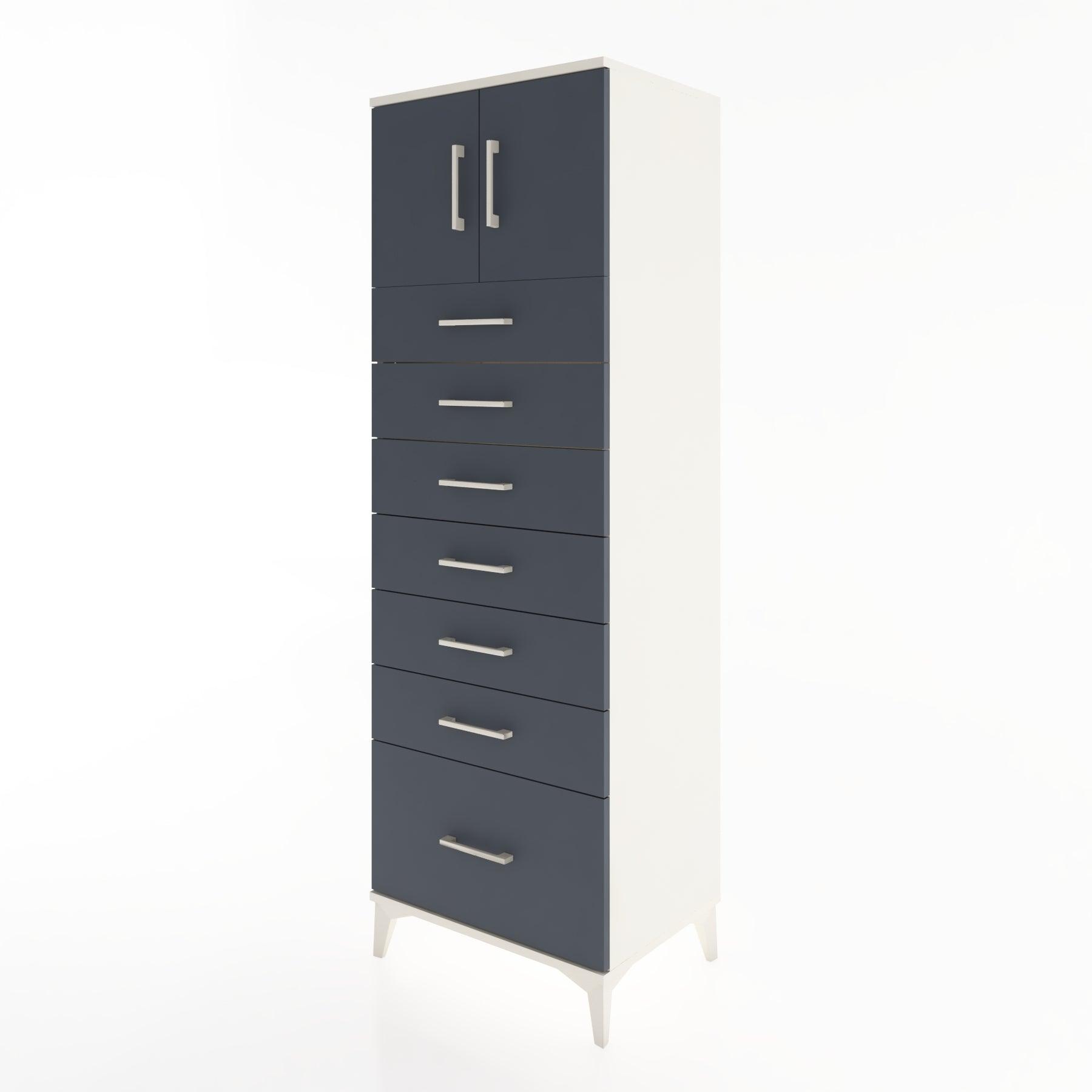 Woodntry Modular Cabinet Moonstone 60x44x170 cm with Doors and Drawers KC10-1