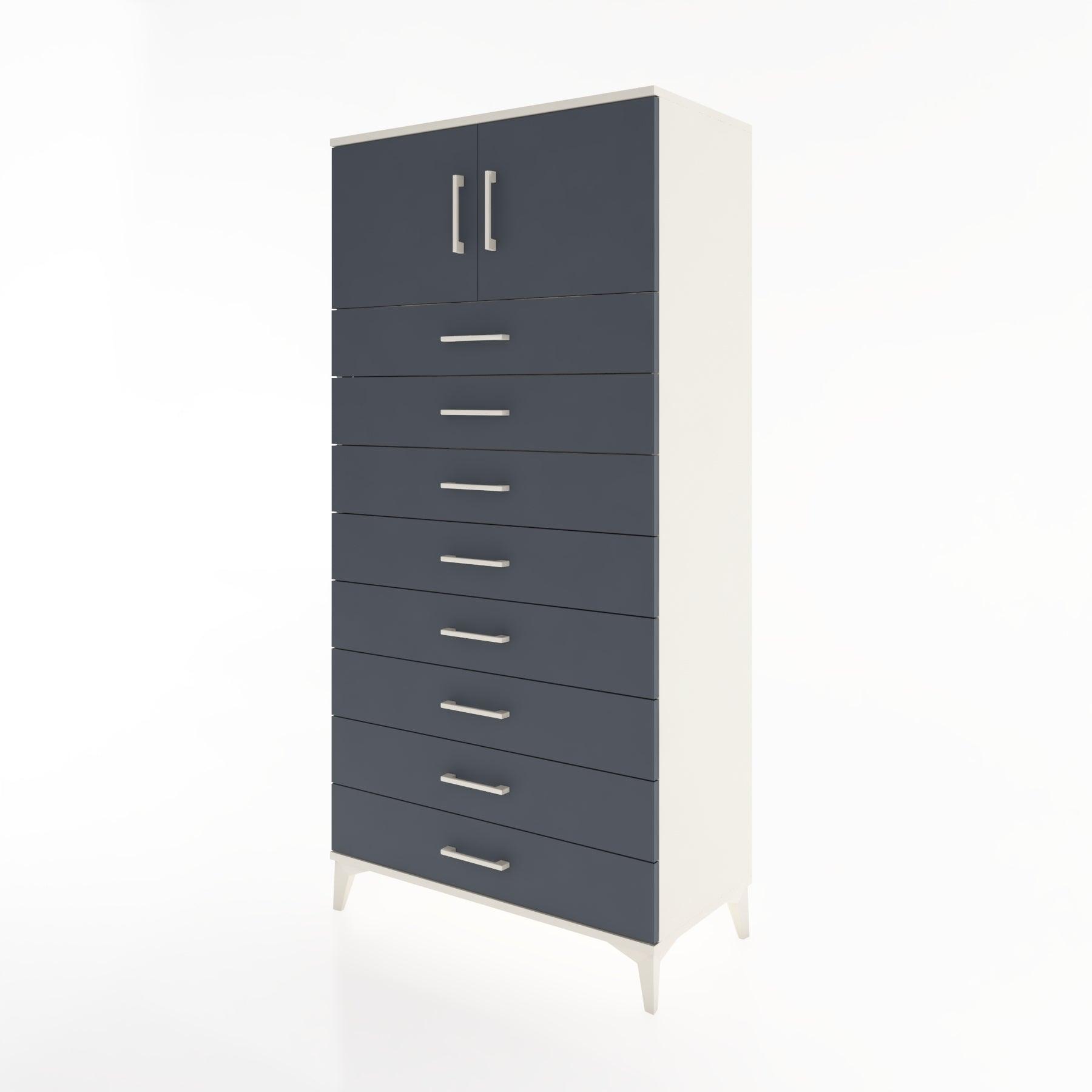Woodntry Modular Cabinet Moonstone 88x44x170 cm with Doors and Drawers KC1-1