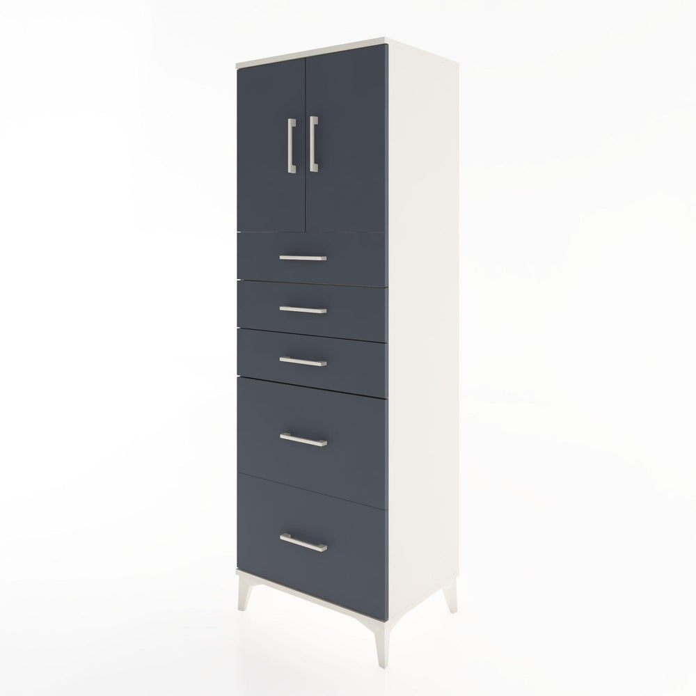 Woodntry Modular Cabinet Moonstone 60x44x170 cm with Doors and Drawers KC18-1