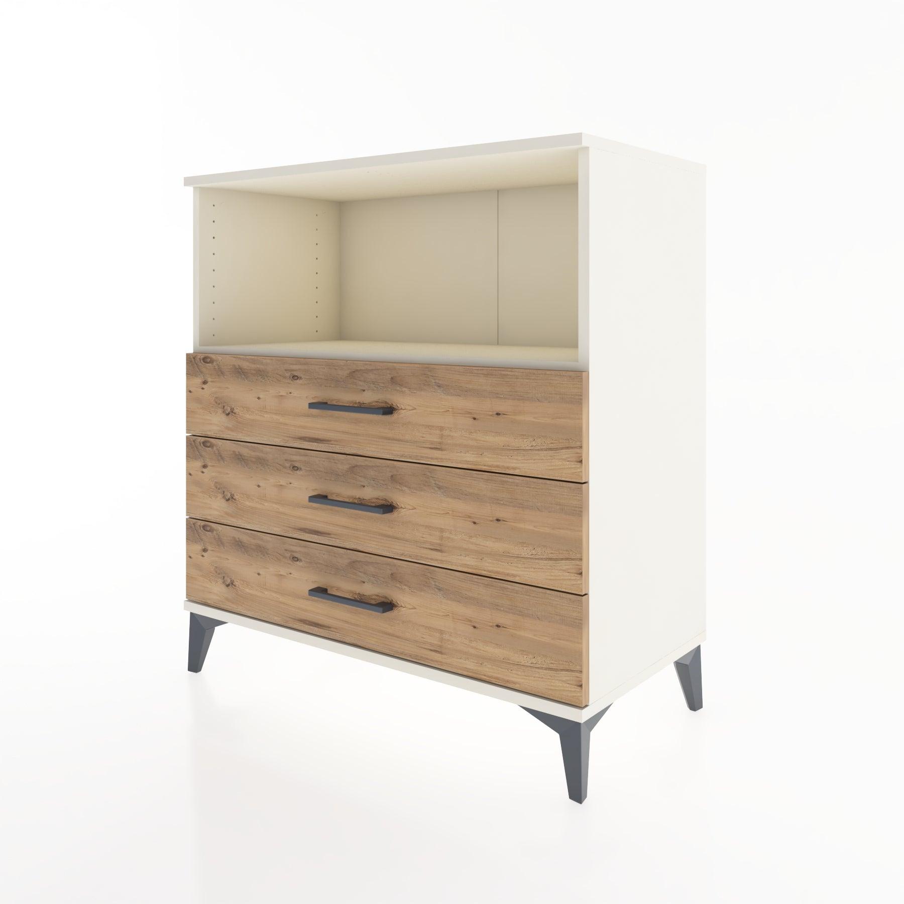 Woodntry Modüler Şifonyer Aytaşı 88x44x84 cm Çekmeceli ve Raflı CR18-1