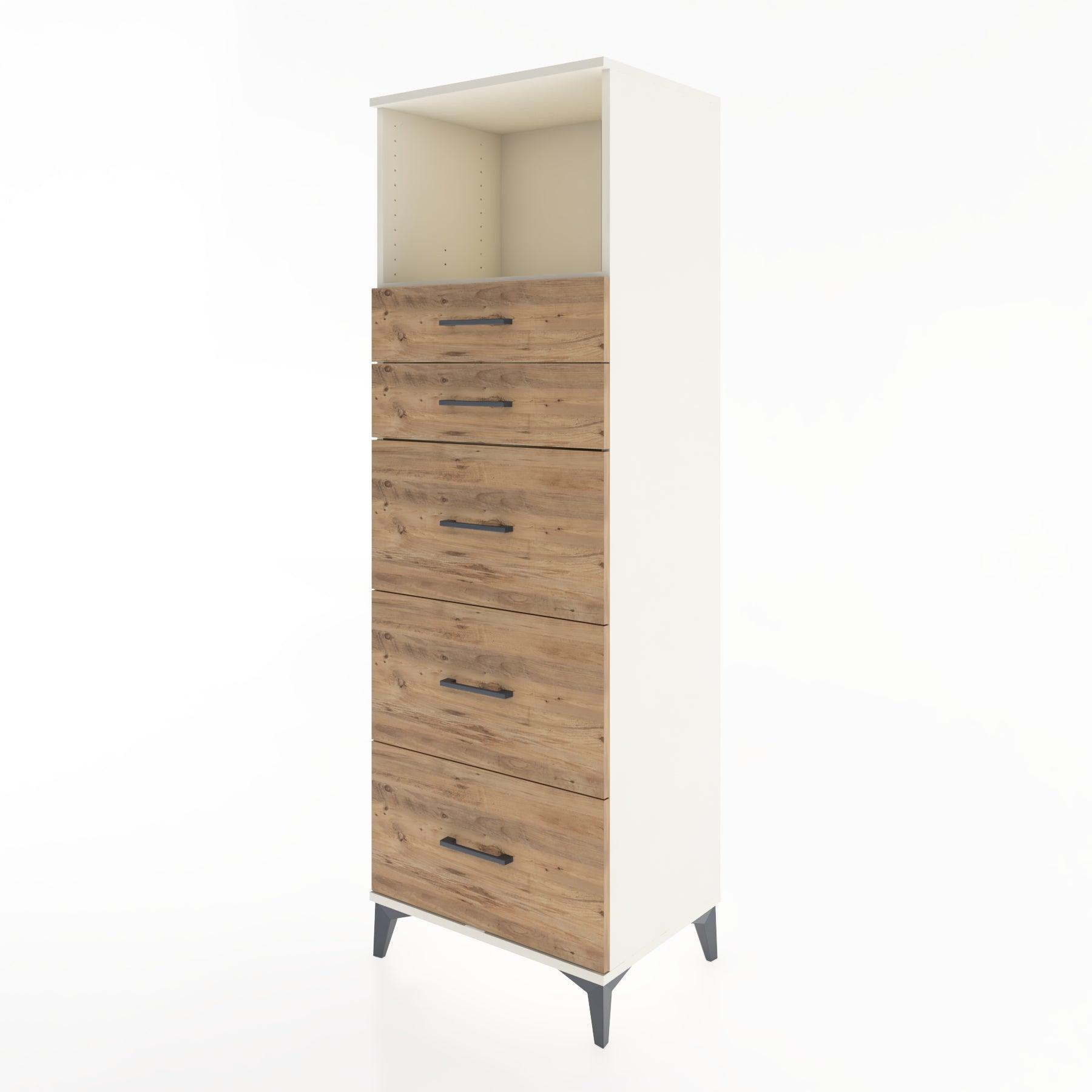 Woodntry Modüler Dolap Aytaşı 60x44x170 cm Çekmeceli ve Raflı CR49-1