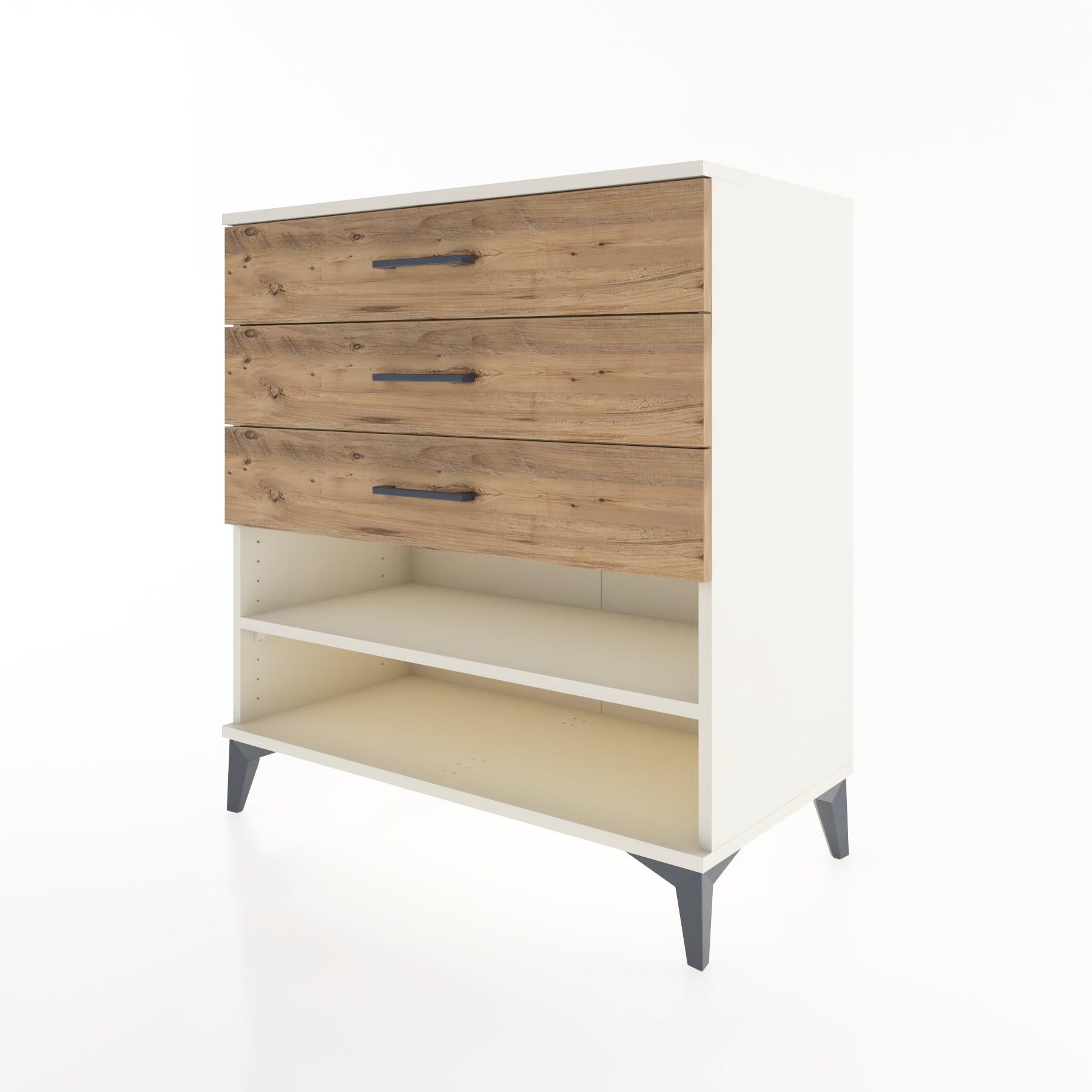 Woodntry Modüler Şifonyer Aytaşı 88x44x84 cm Çekmeceli ve Raflı CR12-1