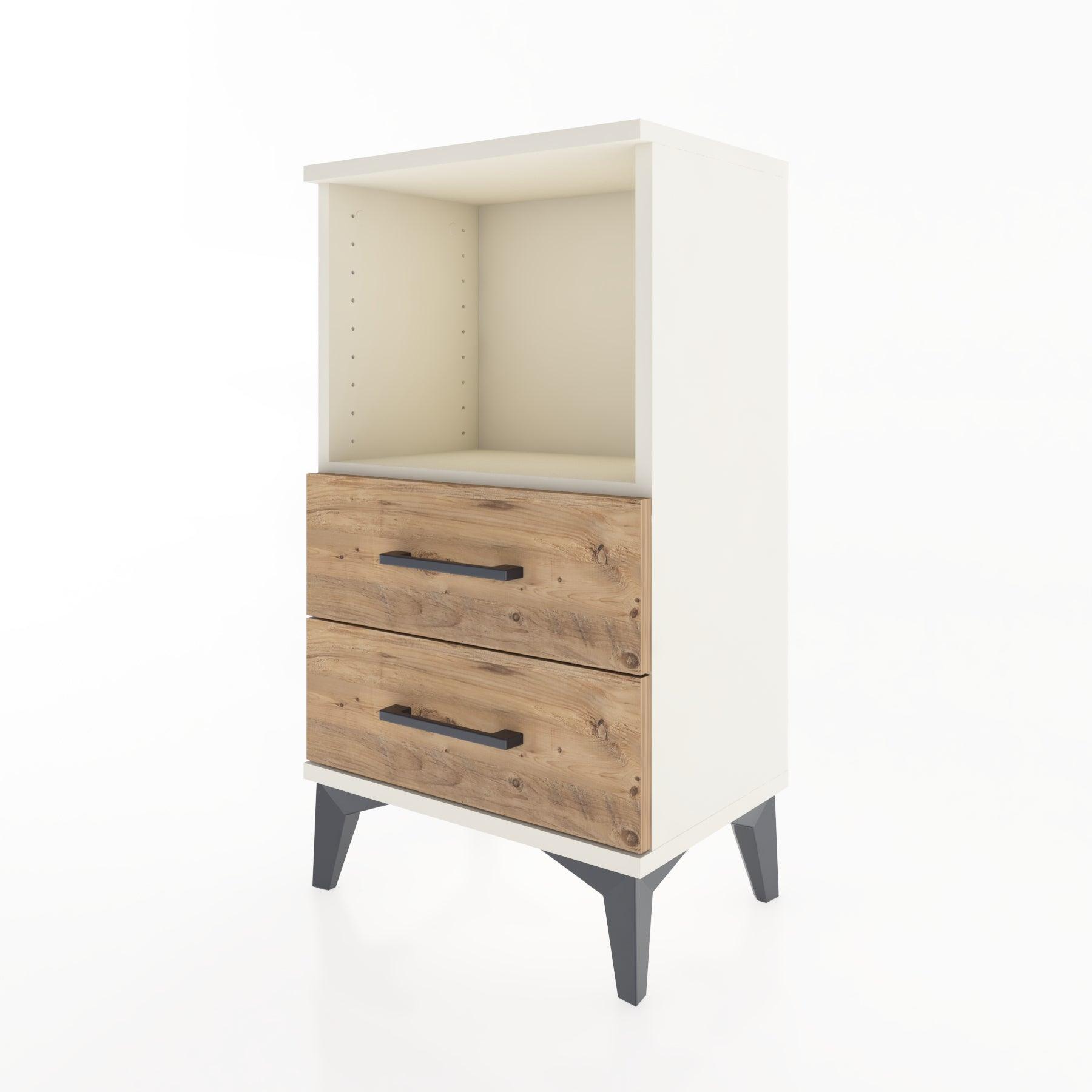 Woodntry Modüler Komodin 2 Çekmece ve Raflı V2 44x30x68 cm Aytaşı - Woodntry