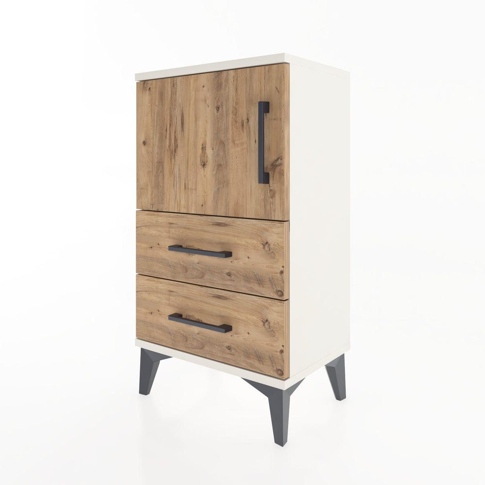 Woodntry Modüler Komodin Kapaklı 2 Çekmeceli 44x30x68 cm Aytaşı - Woodntry