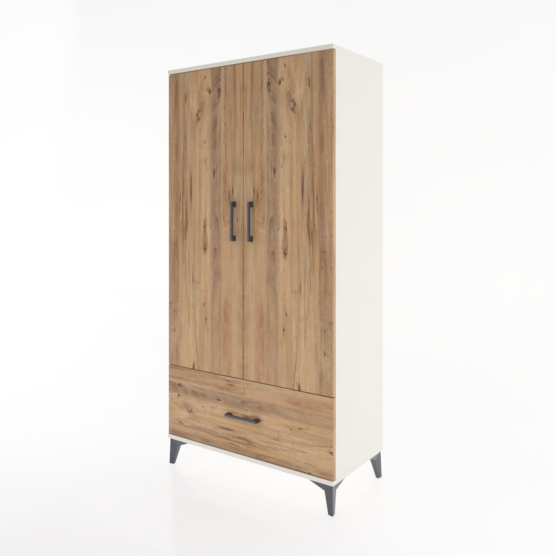 Woodntry Modular Cabinet Moonstone 88x44x170 cm with Doors and Drawers KC16-1