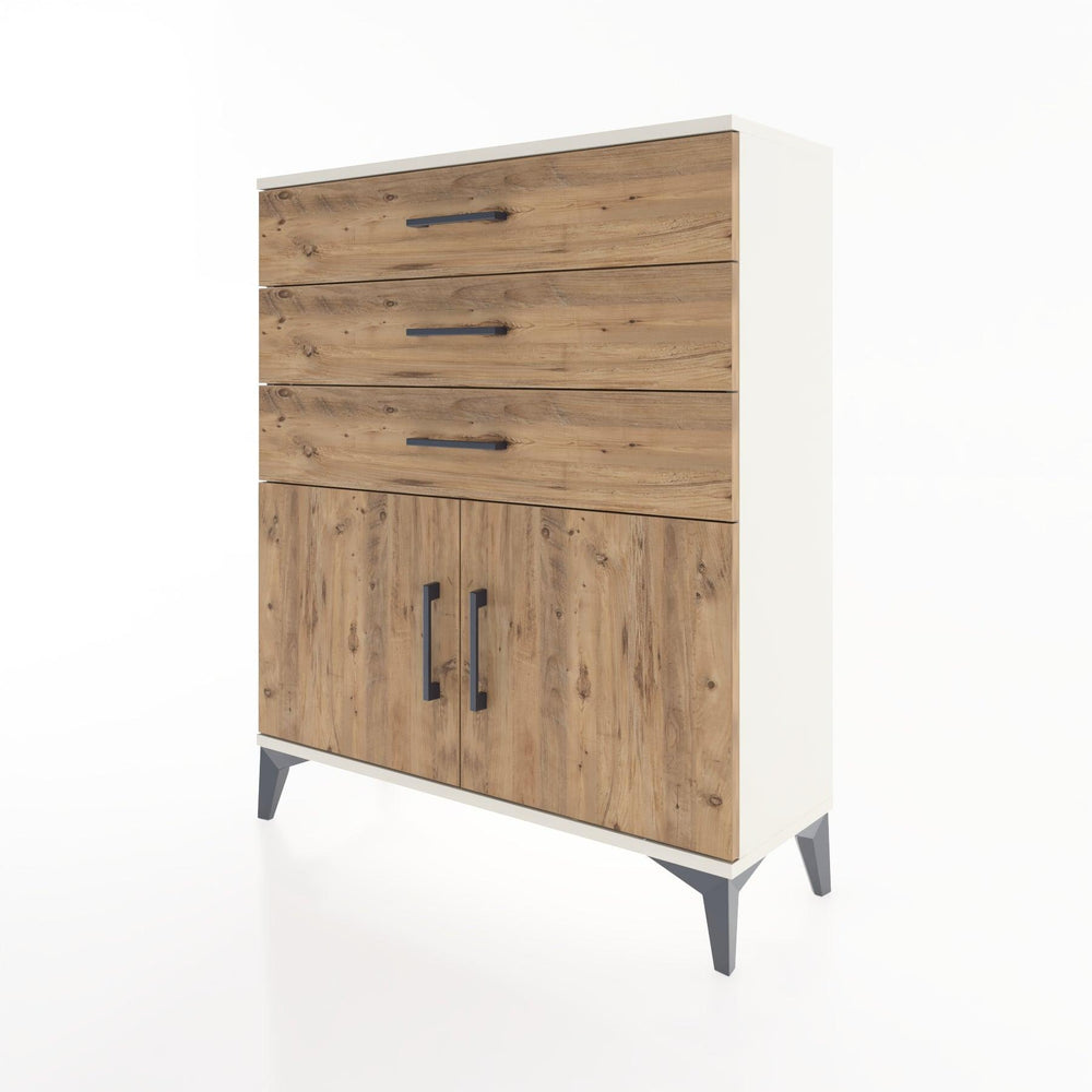 Woodntry Modüler Şifonyer Aytaşı 88x30x94 cm Kapaklı ve Çekmeceli KC8-1