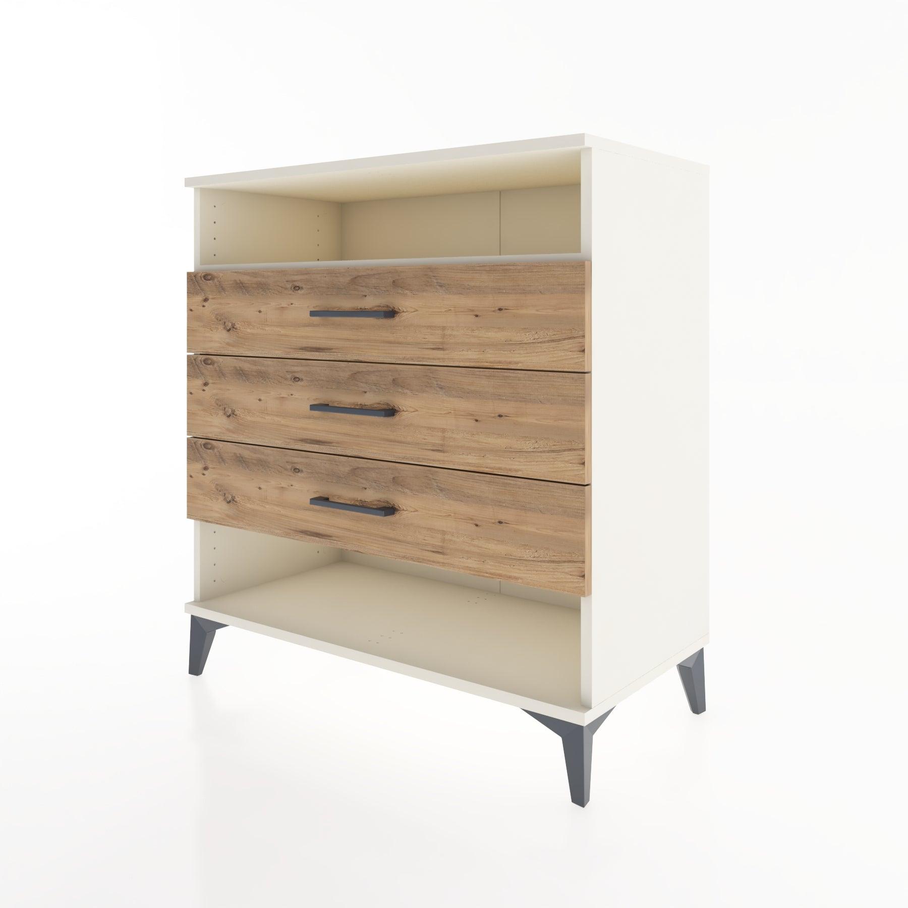 Woodntry Modüler Şifonyer Aytaşı 88x44x84 cm Çekmeceli ve Raflı CR20-1