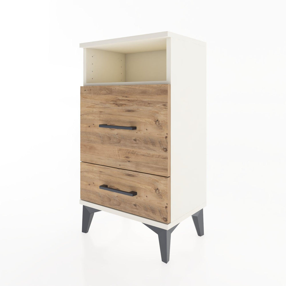 Woodntry Modüler Komodin 2 Çekmece ve Raflı V4 44x30x68 cm Aytaşı - Woodntry
