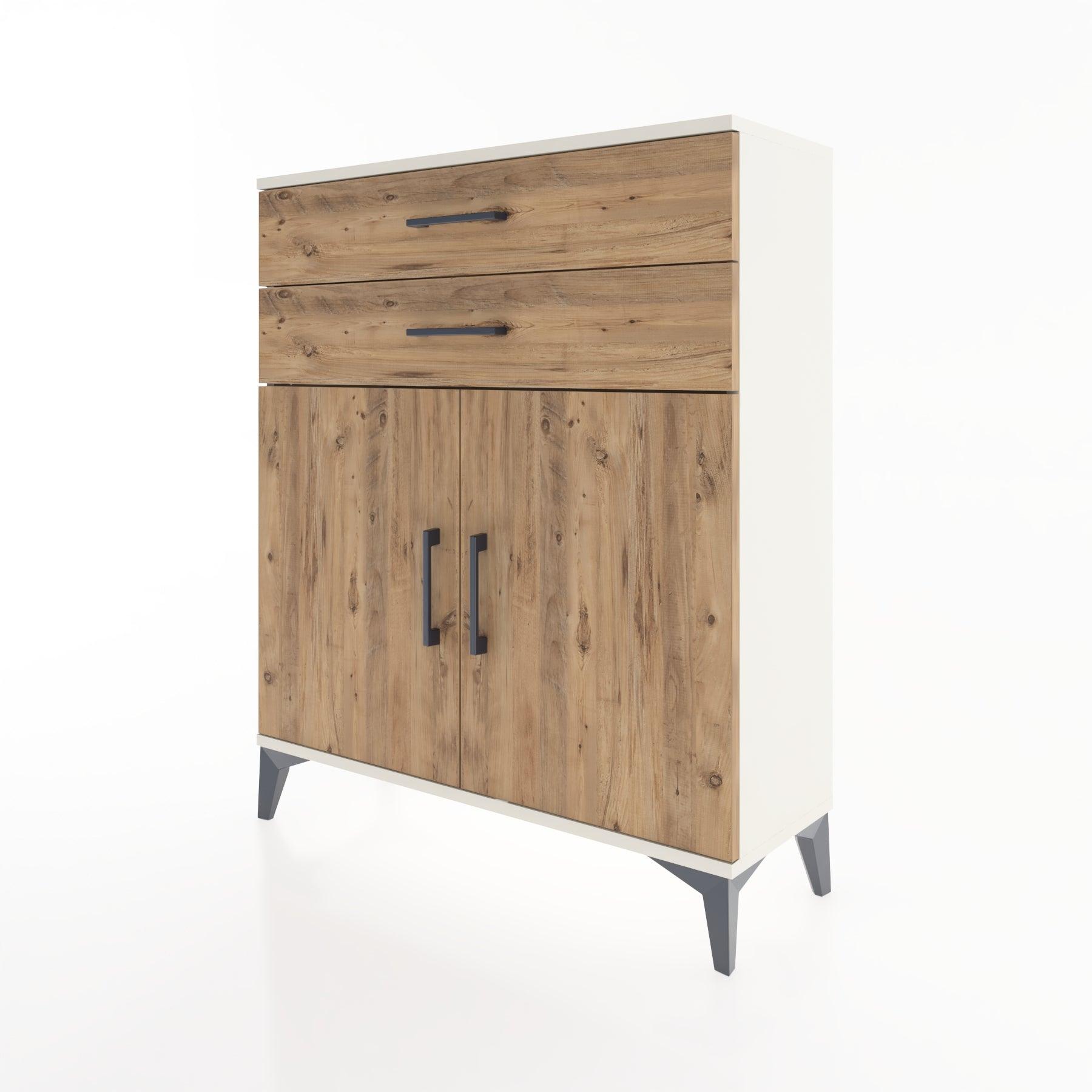 Woodntry Modüler Şifonyer Aytaşı 88x30x94 cm Kapaklı ve Çekmeceli KC3-1