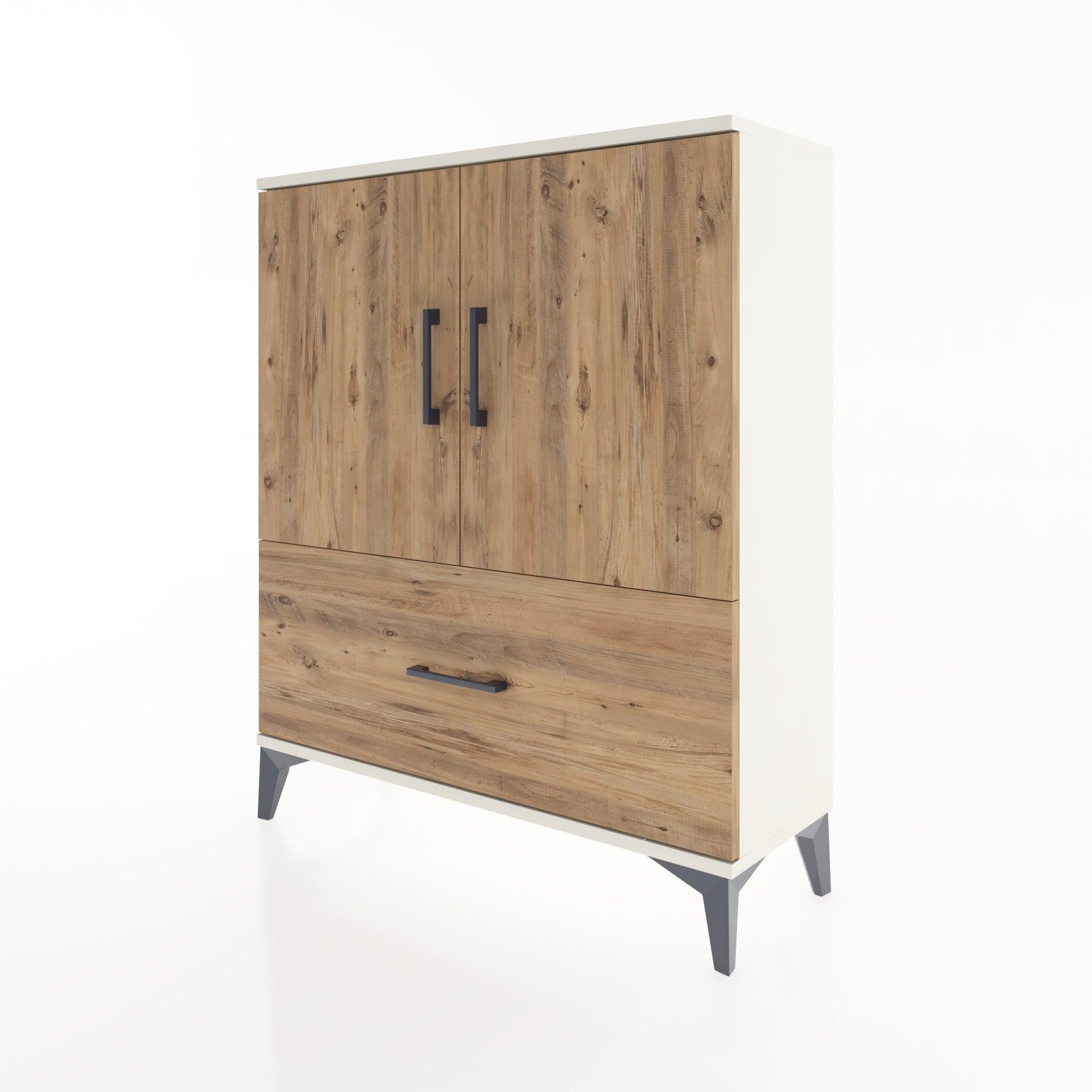 Woodntry Modüler Şifonyer Aytaşı 88x30x94 cm Kapaklı ve Çekmeceli KC10-1