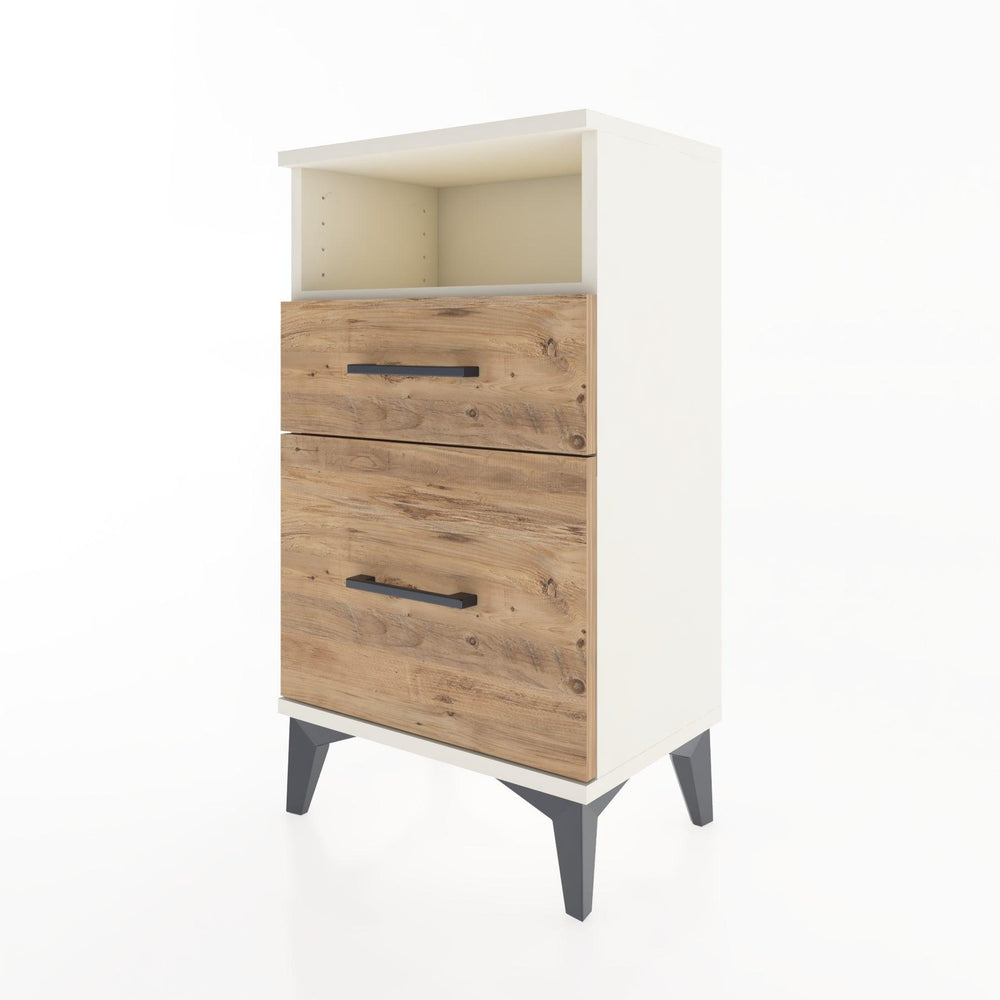 Woodntry Modüler Komodin 2 Çekmece ve Raflı V3 44x30x68 cm Aytaşı - Woodntry