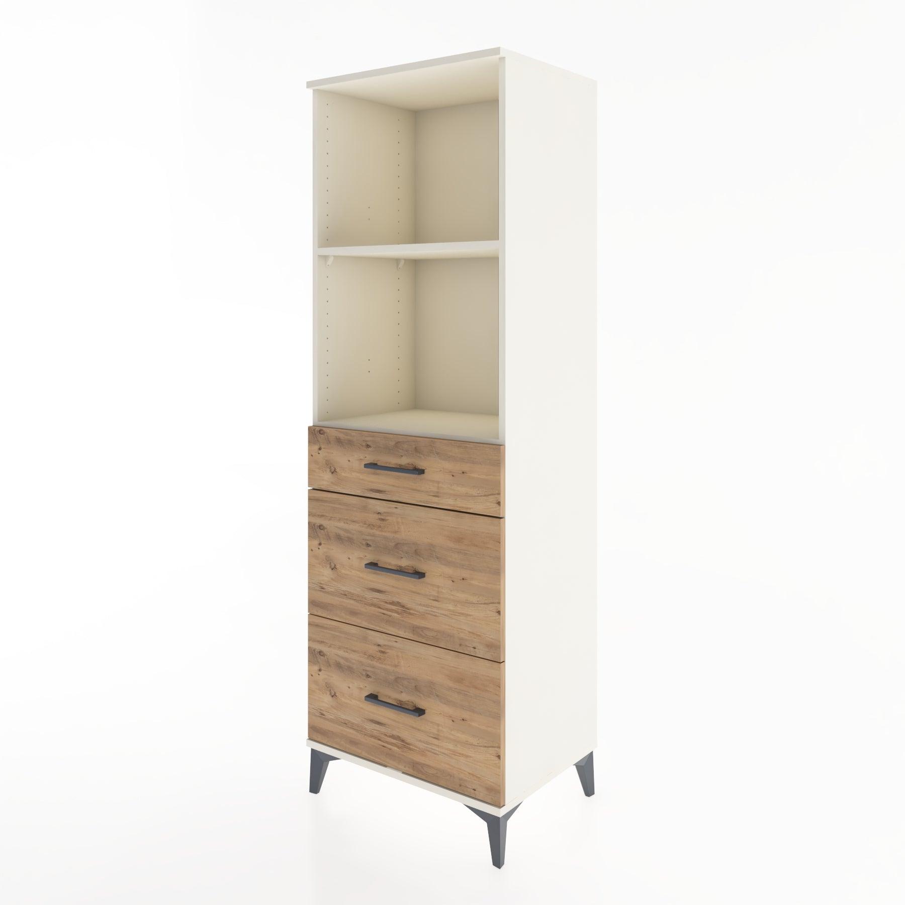 Woodntry Modüler Dolap Aytaşı 60x44x170 cm Çekmeceli ve Raflı CR47-1