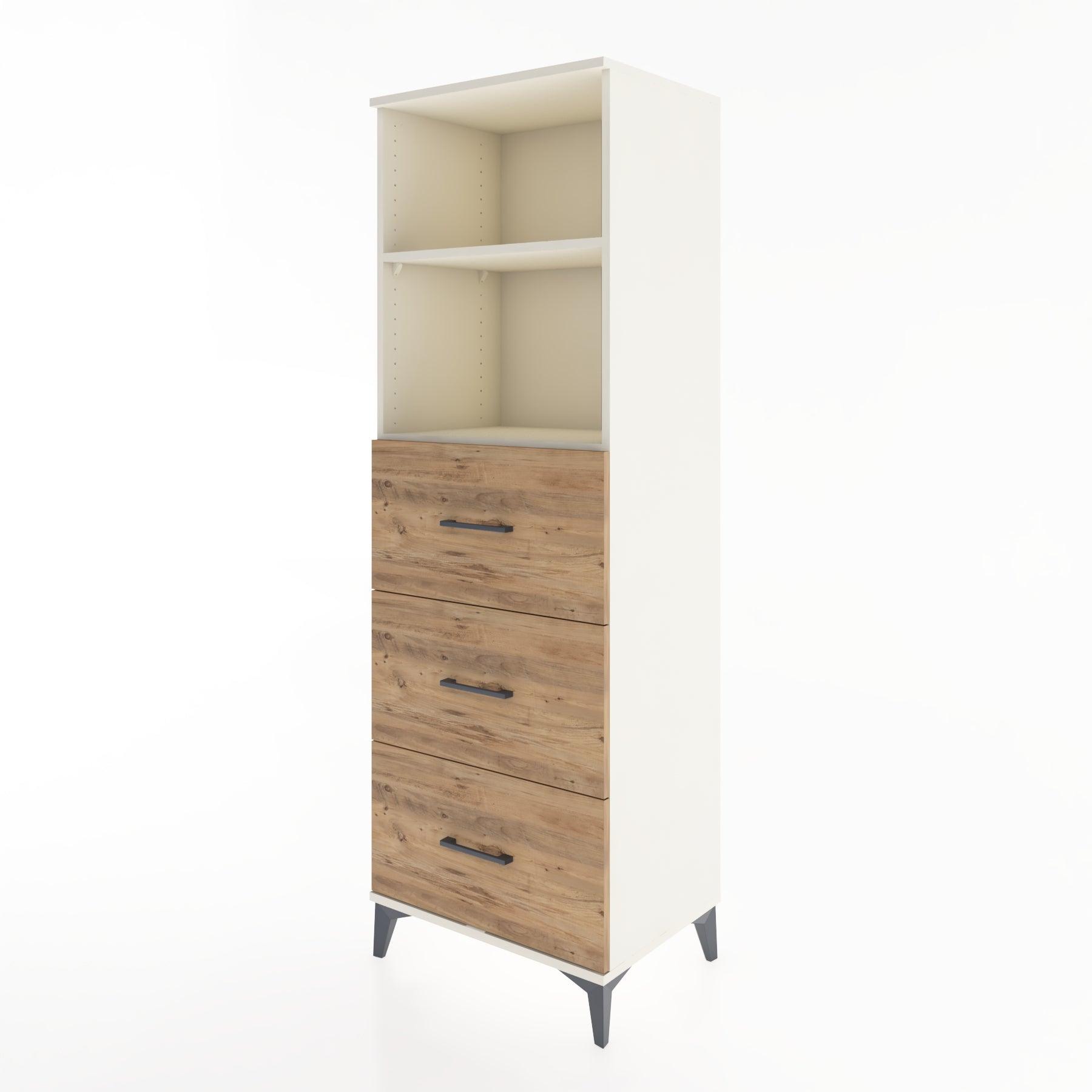 Woodntry Modüler Dolap Aytaşı 60x44x170 cm Çekmeceli ve Raflı CR51-1