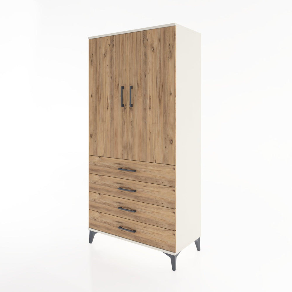 Woodntry Modular Cabinet Moonstone 88x44x170 cm with Doors and Drawers KC5-1