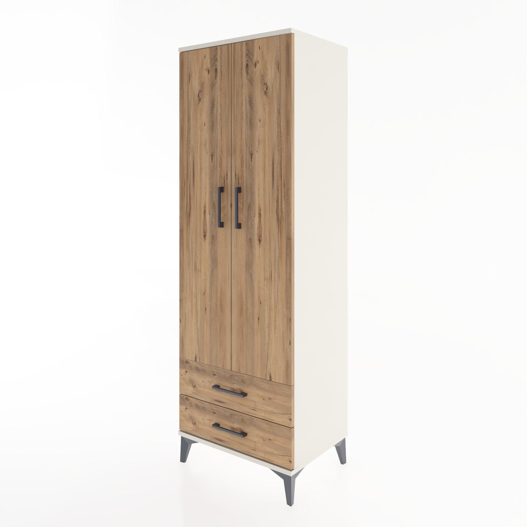 Woodntry Modular Cabinet Moonstone 60x44x170 cm with Doors and Drawers KC29-1