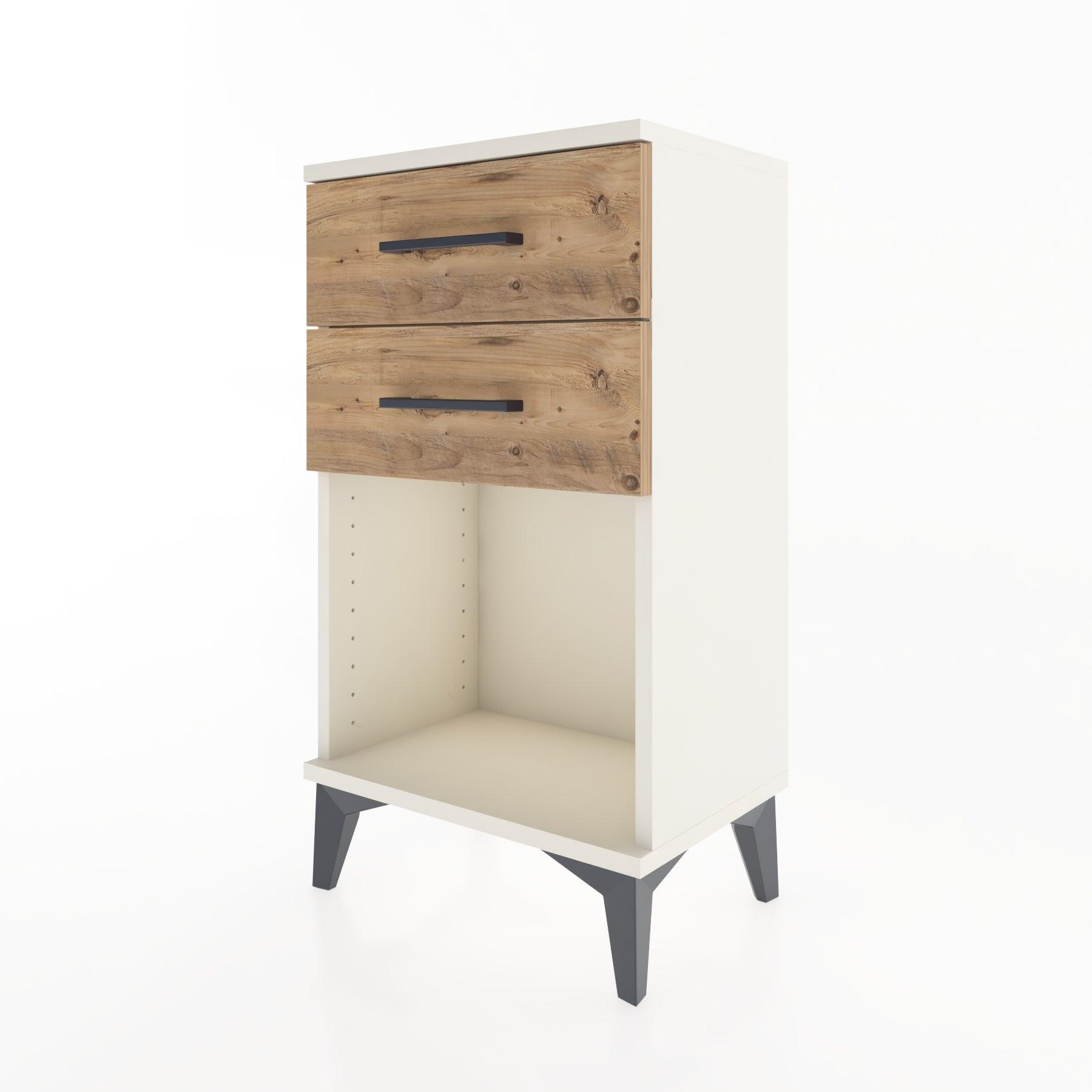 Woodntry Modüler Komodin 2 Çekmece ve Raflı V1 44x30x68 cm Aytaşı - Woodntry