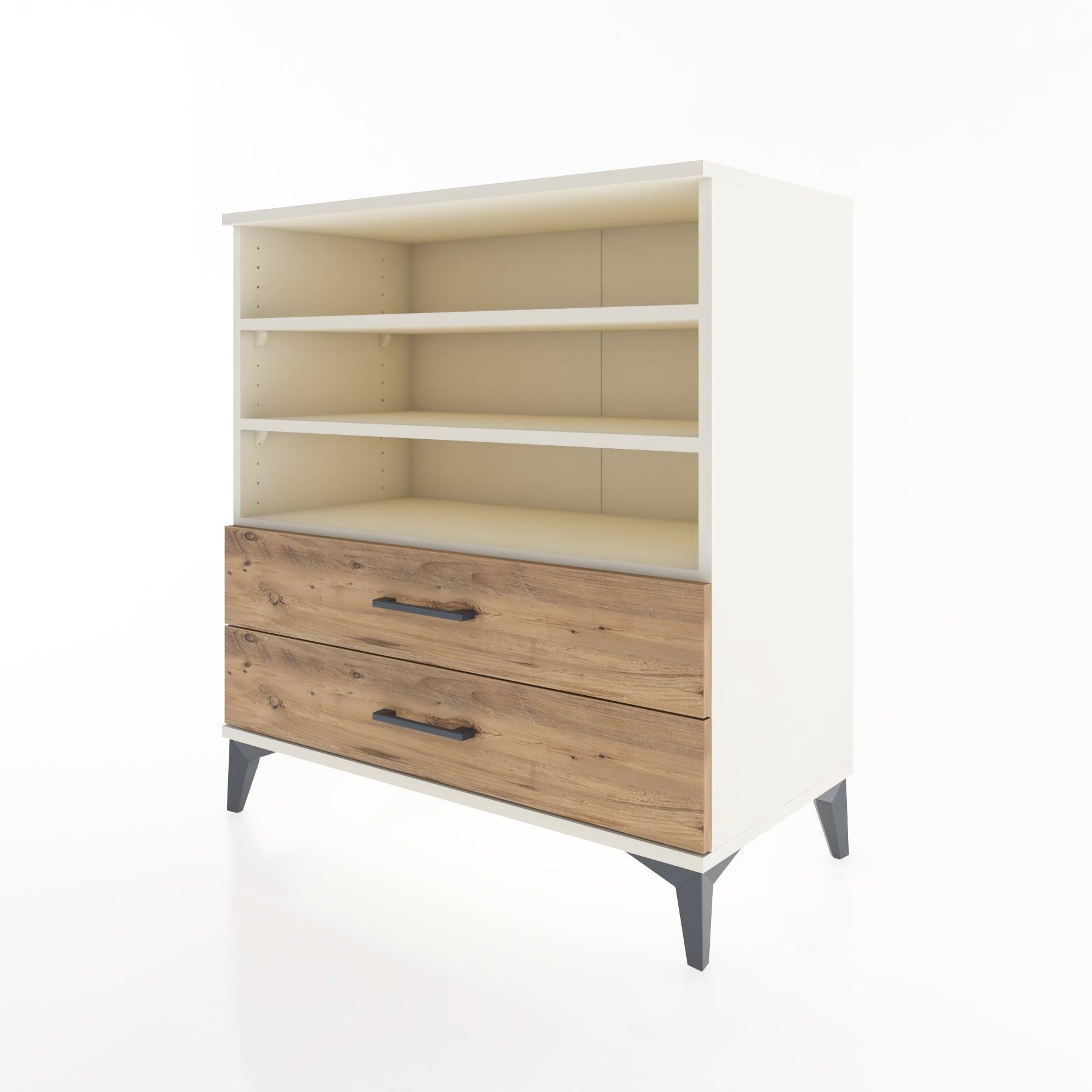Woodntry Modüler Şifonyer Aytaşı 88x44x84 cm Çekmeceli ve Raflı CR15-1