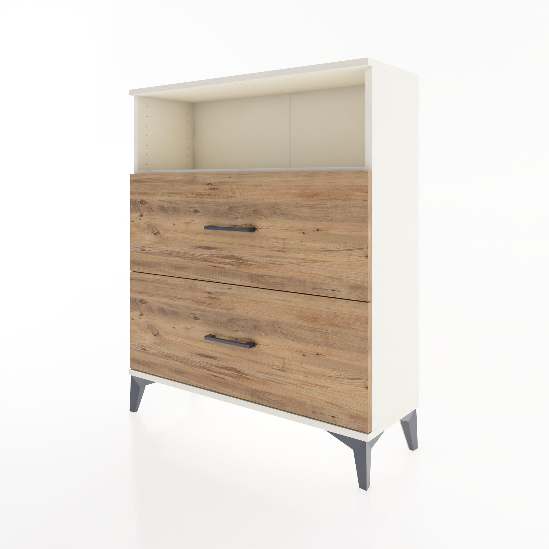 Woodntry Modular Dresser Moonstone 88x30x94 cm with Drawers and Shelves CR14-1