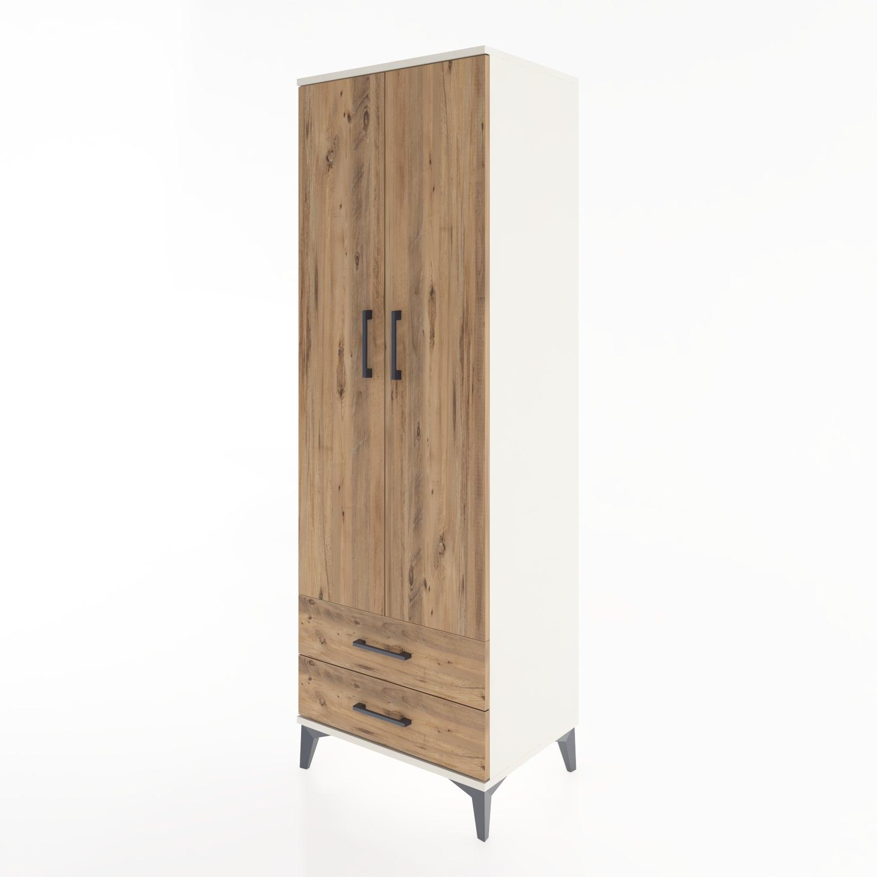 Woodntry Modular Cabinet Moonstone 60x44x170 cm with Doors and Drawers KC7-1