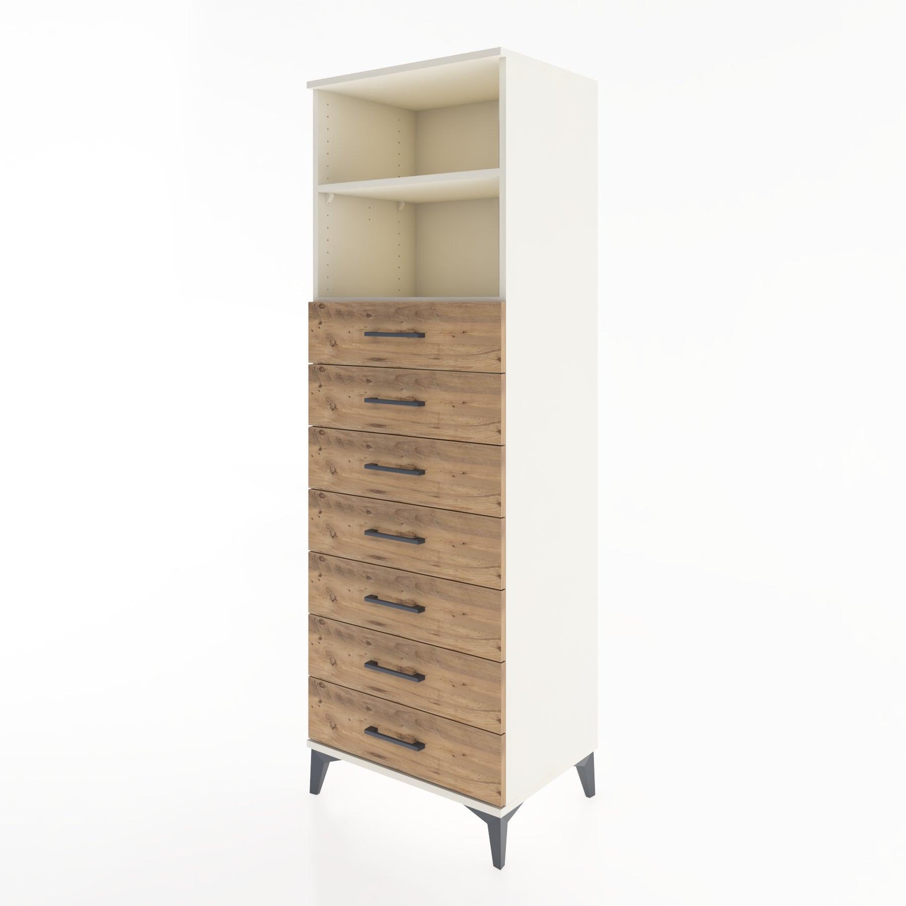 Woodntry Modular Cabinet Moonstone 60x44x170 cm with Drawers and Shelves CR33-1