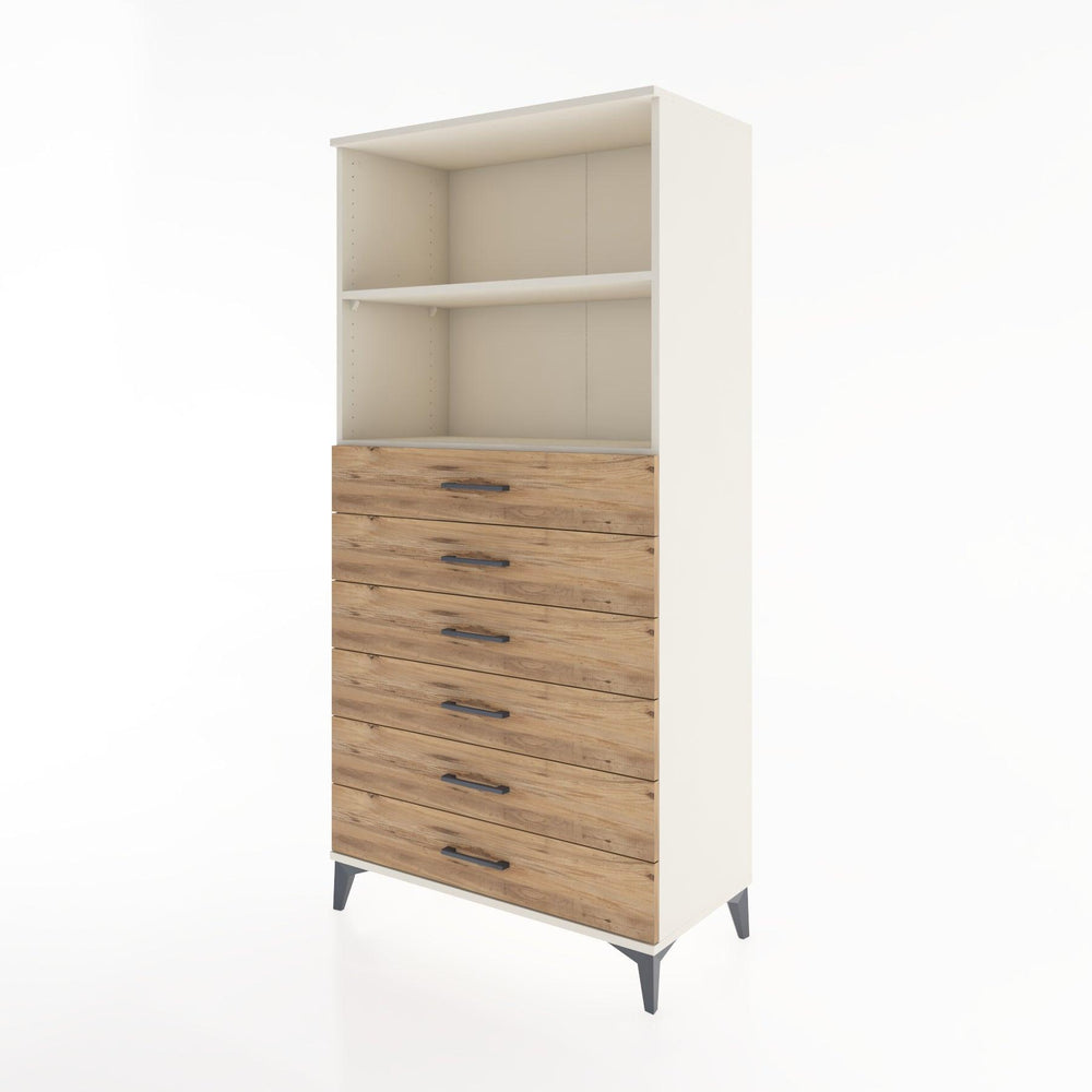 Woodntry Modular Cabinet Moonstone 88x44x170 cm with Drawers and Shelves CR34-1