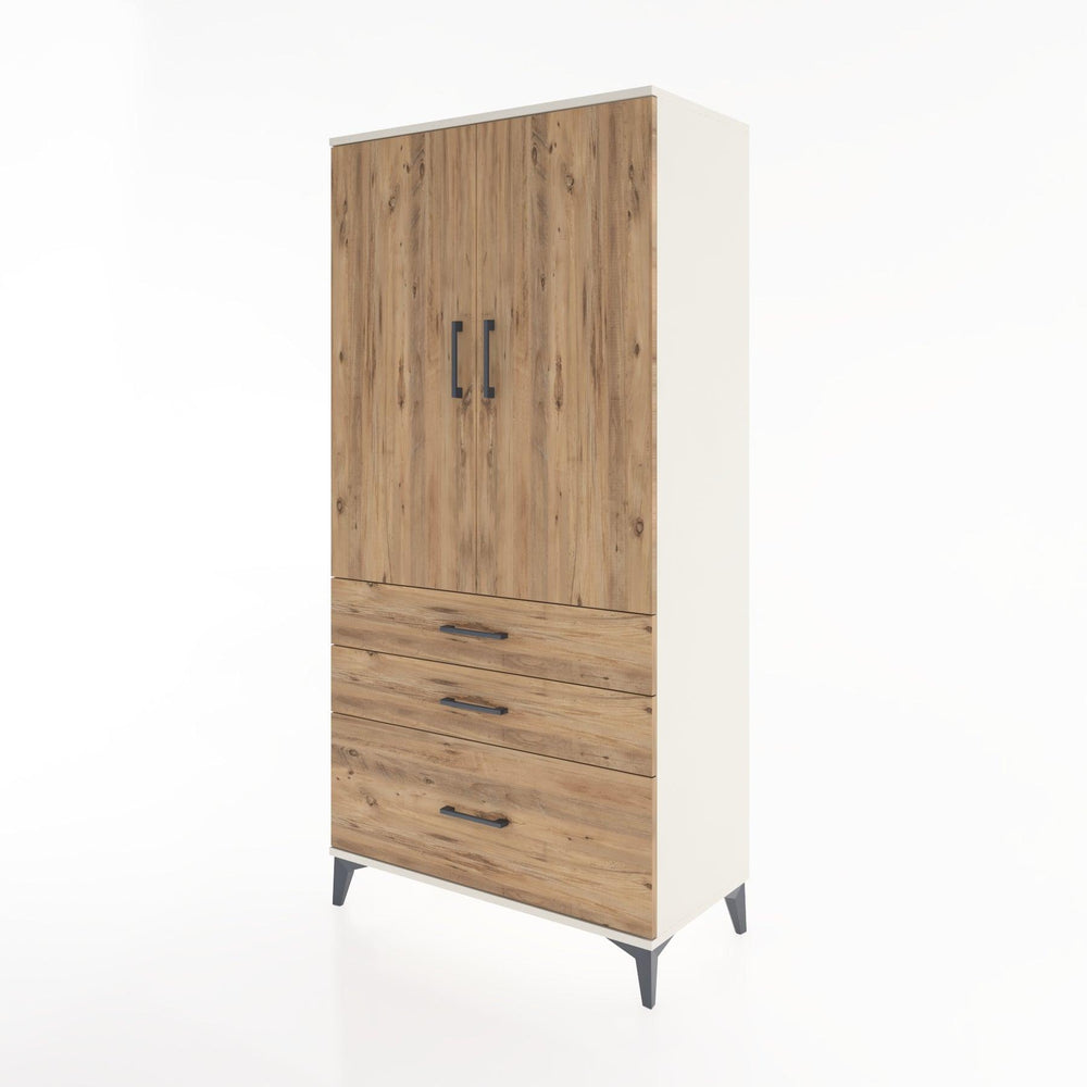 Woodntry Modular Cabinet Moonstone 88x44x170 cm with Doors and Drawers KC14-1