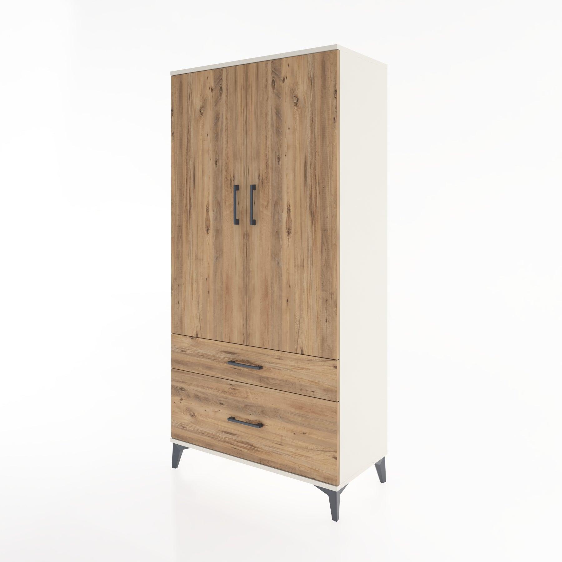 Woodntry Modular Cabinet Moonstone 88x44x170 cm with Doors and Drawers KC15-1