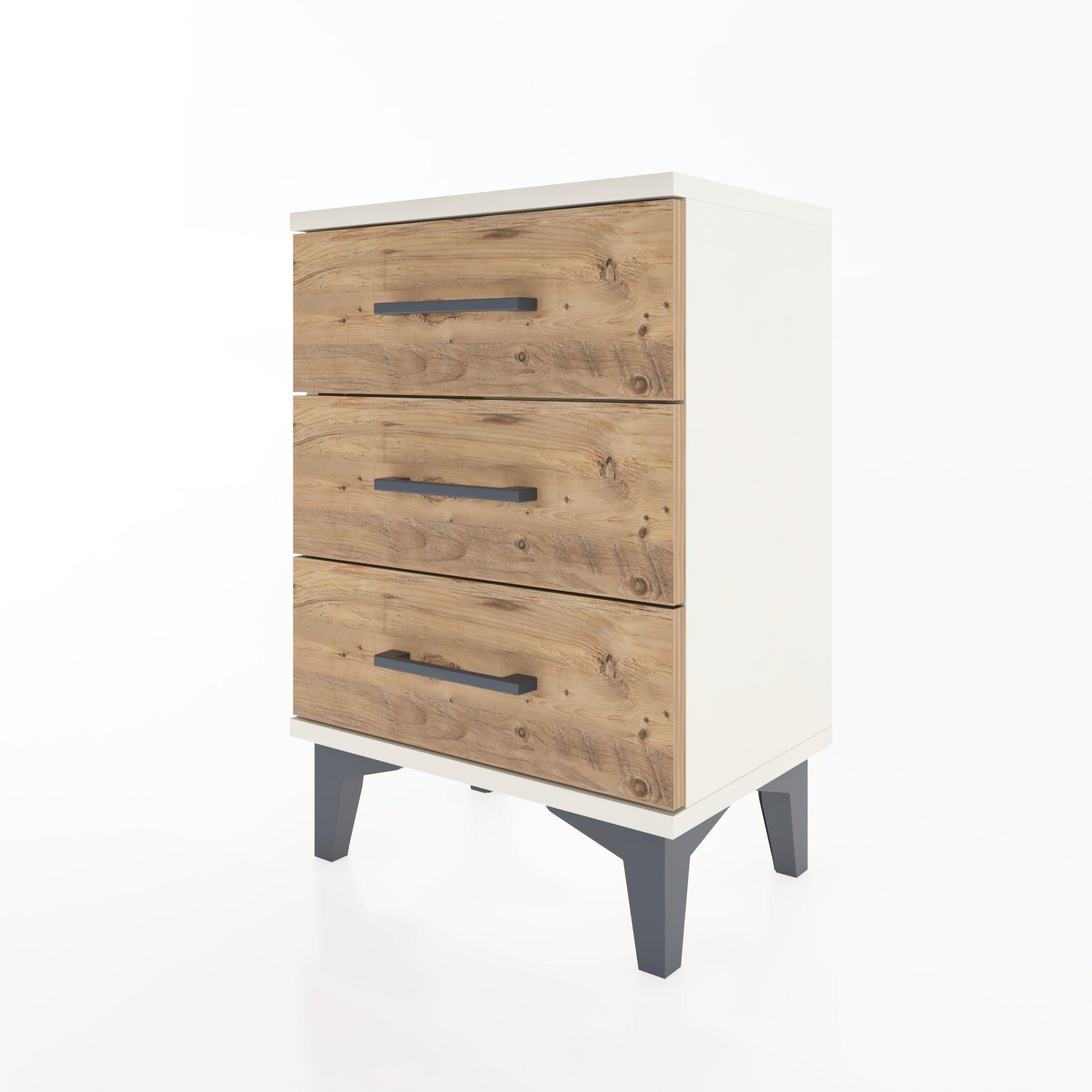 Woodntry Modüler Komodin Üç Çekmeceli 44x30x52 cm Aytaşı - Woodntry