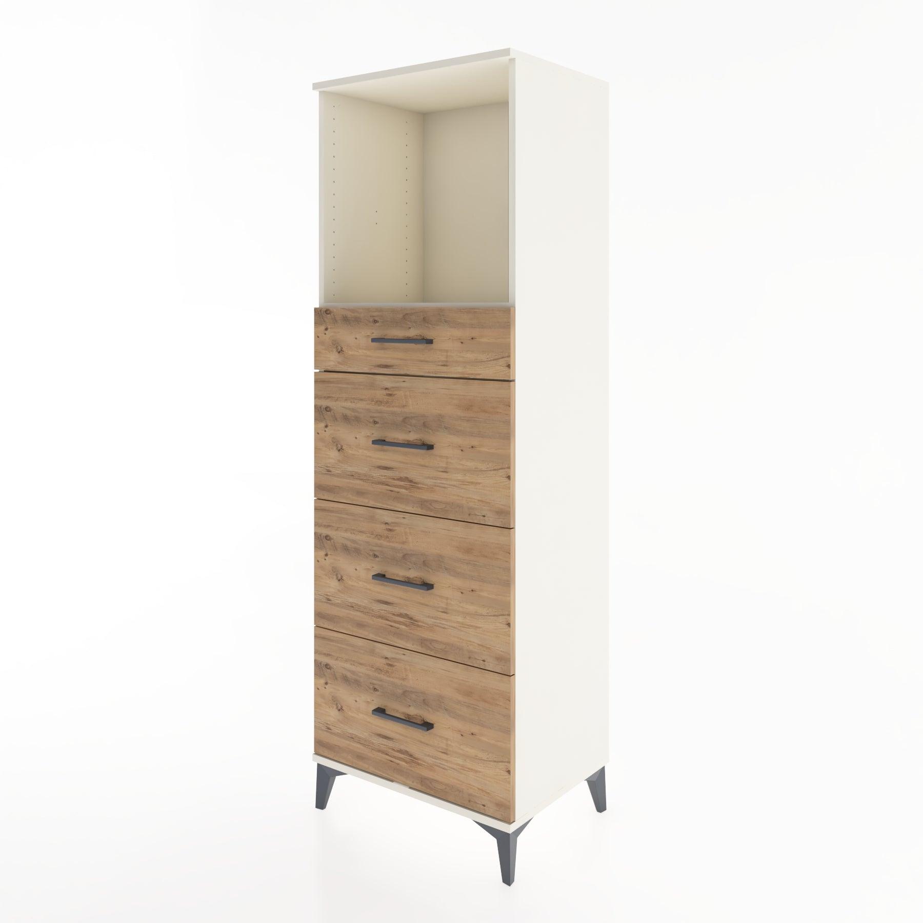 Woodntry Modüler Dolap Aytaşı 60x44x170 cm Çekmeceli ve Raflı CR50-1