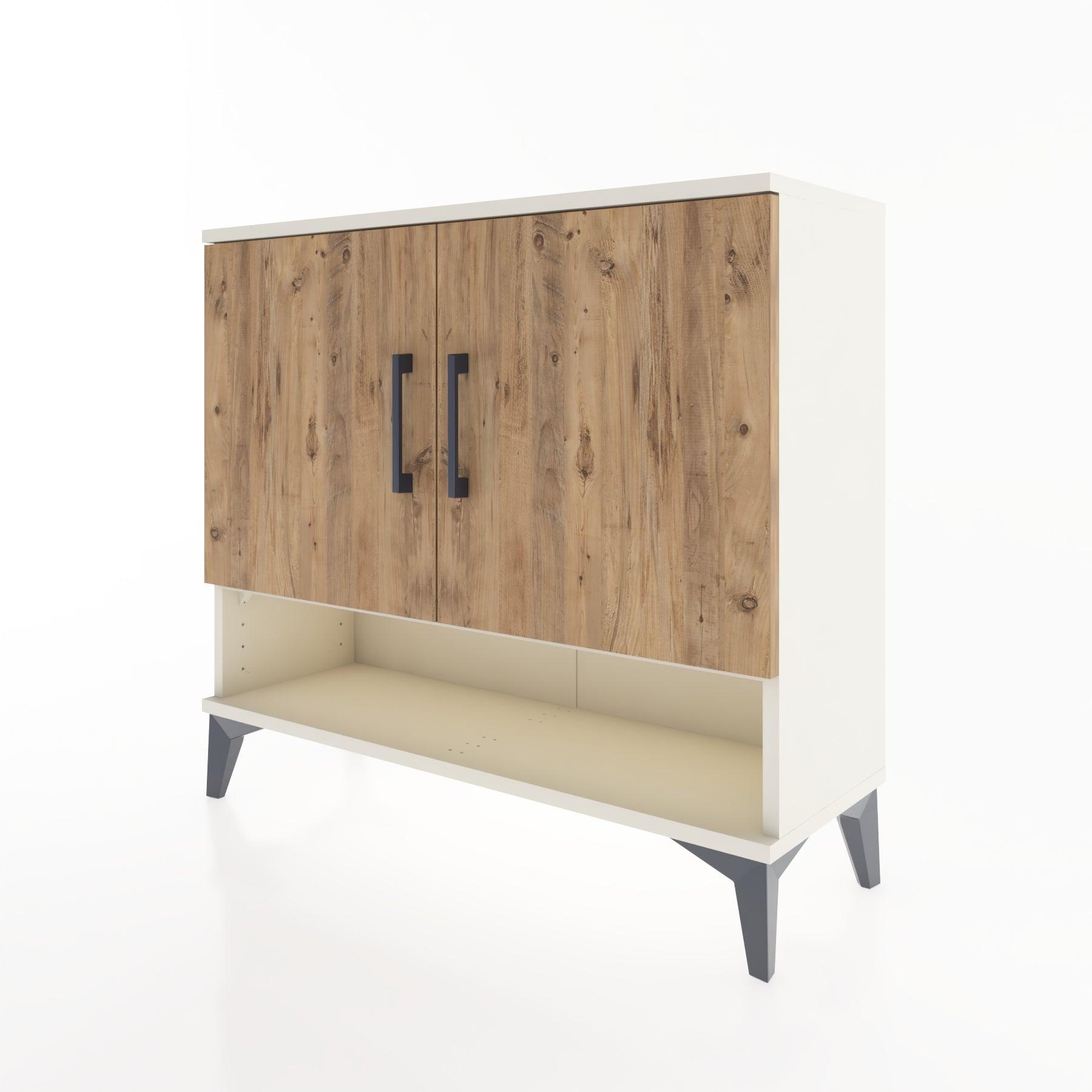 Woodntry Modüler Şifonyer İki Kapak ve Raflı V1 88x30x68 cm Aytaşı - Woodntry