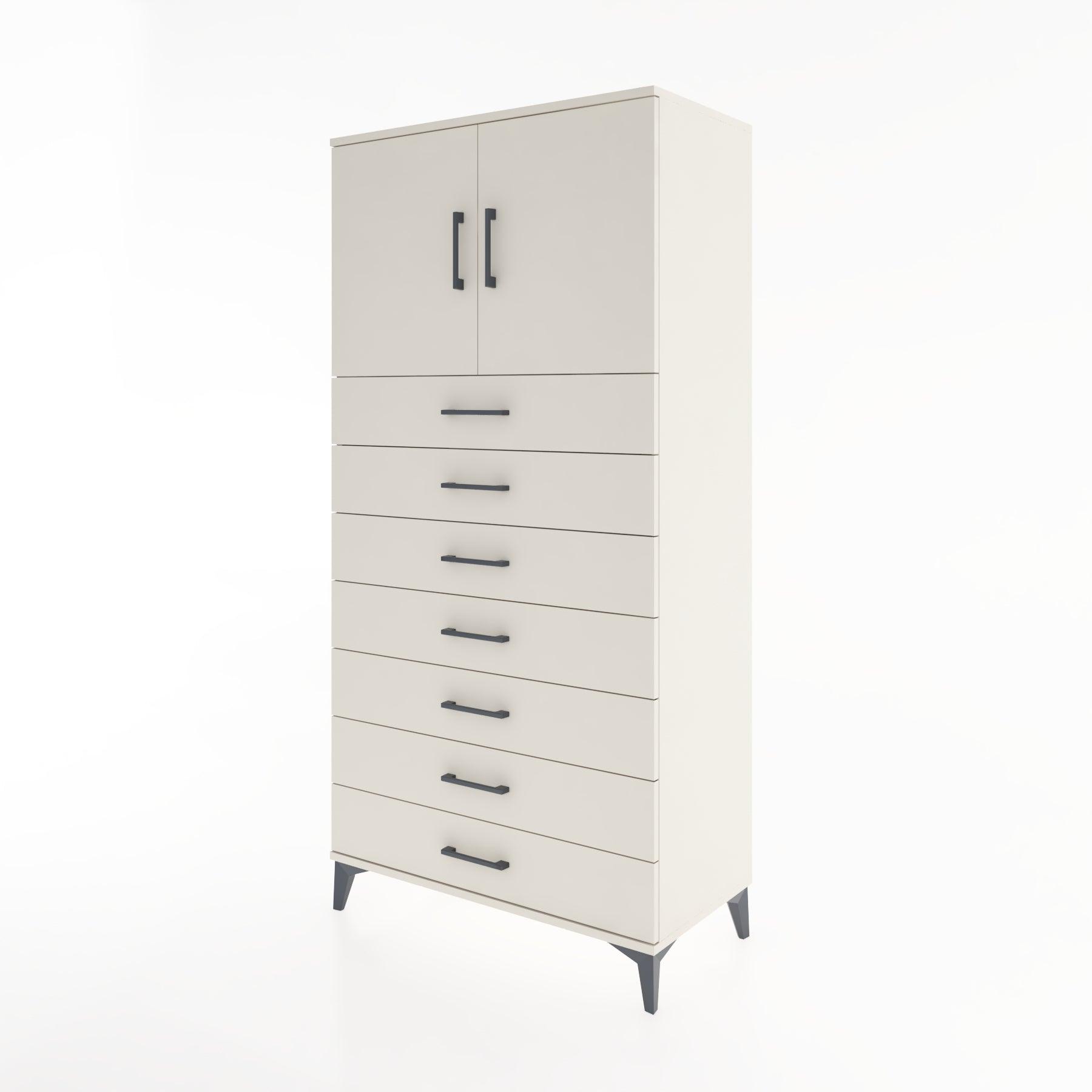Woodntry Modular Cabinet Moonstone 88x44x170 cm with Doors and Drawers KC2-1