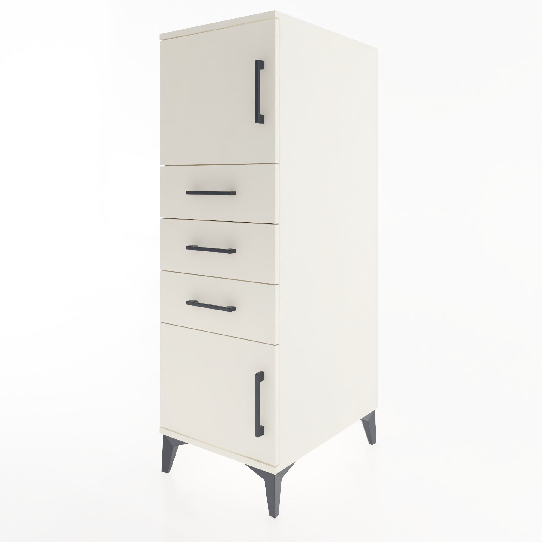Woodntry Modüler Dolap Aytaşı 44x59x122 cm Kapaklı ve Çekmeceli KC51-1
