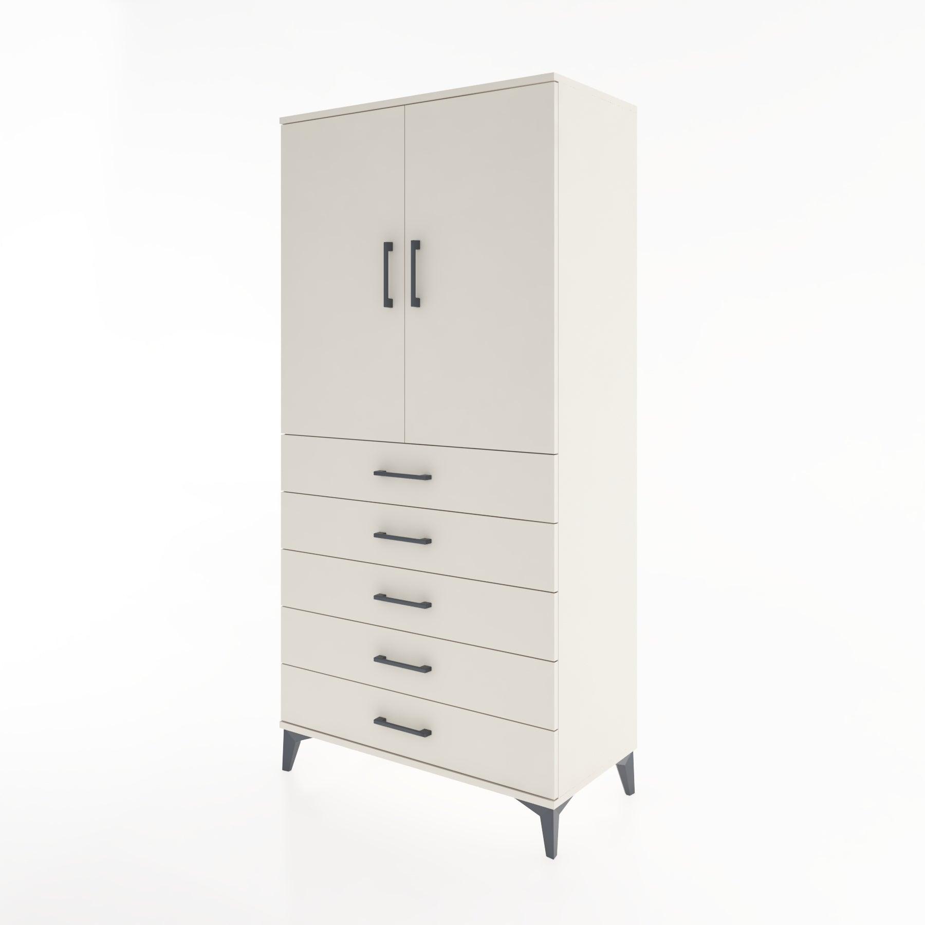 Woodntry Modular Cabinet Moonstone 88x44x170 cm with Doors and Drawers KC4-1