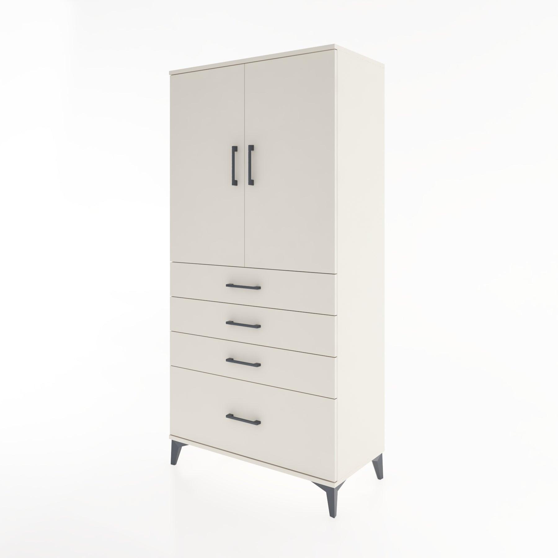 Woodntry Modular Cabinet Moonstone 88x44x170 cm with Doors and Drawers KC13-1