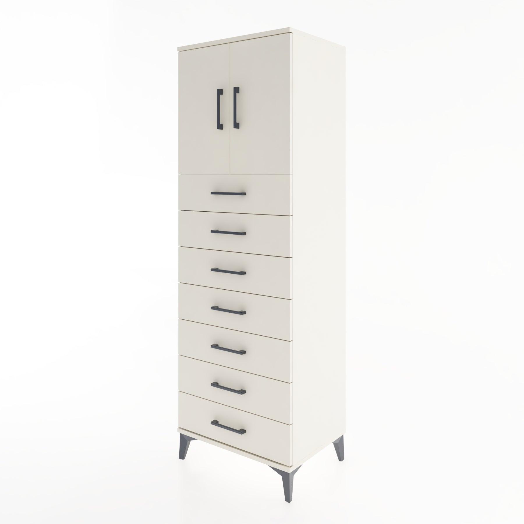 Woodntry Modüler Dolap Aytaşı 60x44x170 cm Kapaklı ve Çekmeceli KC2-1