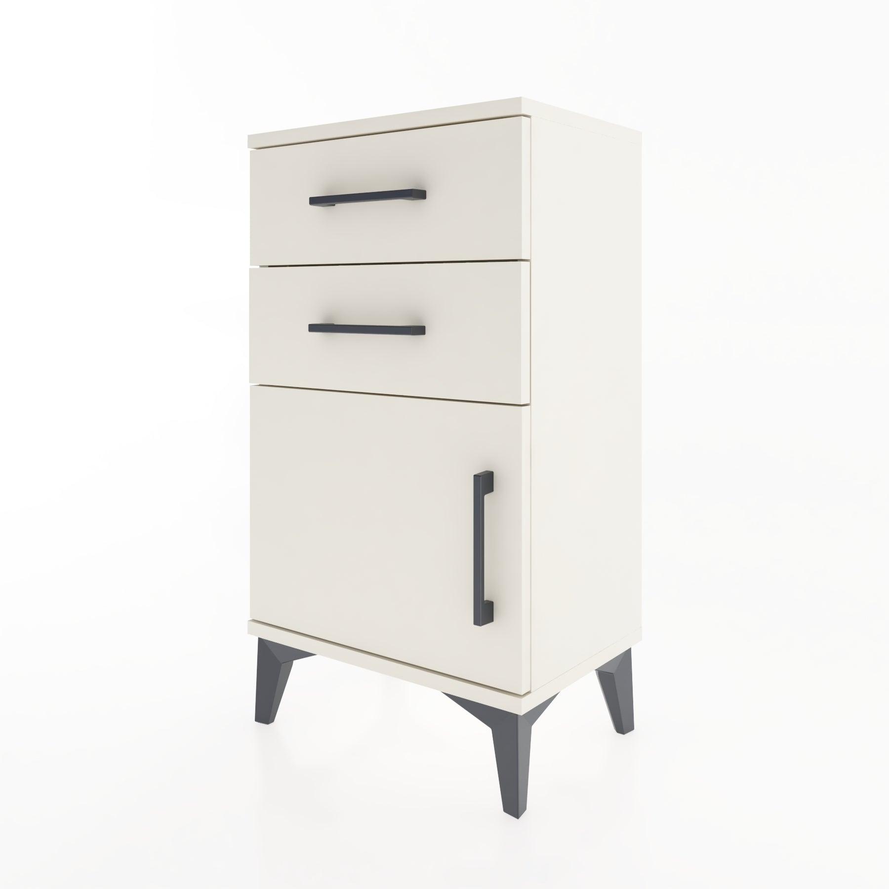 Woodntry Modüler Komodin İki Çekmece ve Kapaklı 44x30x68 cm Aytaşı - Woodntry