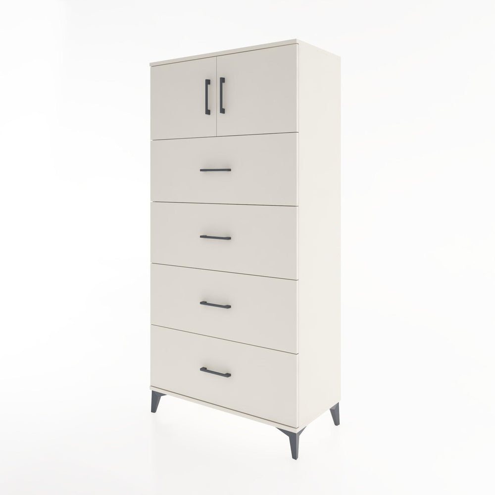 Woodntry Modular Cabinet Moonstone 88x44x170 cm with Doors and Drawers KC25-1