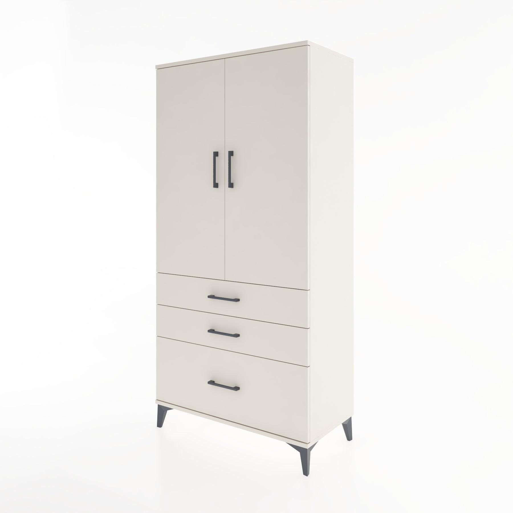 Woodntry Modular Cabinet Moonstone 88x44x170 cm with Doors and Drawers KC14-1