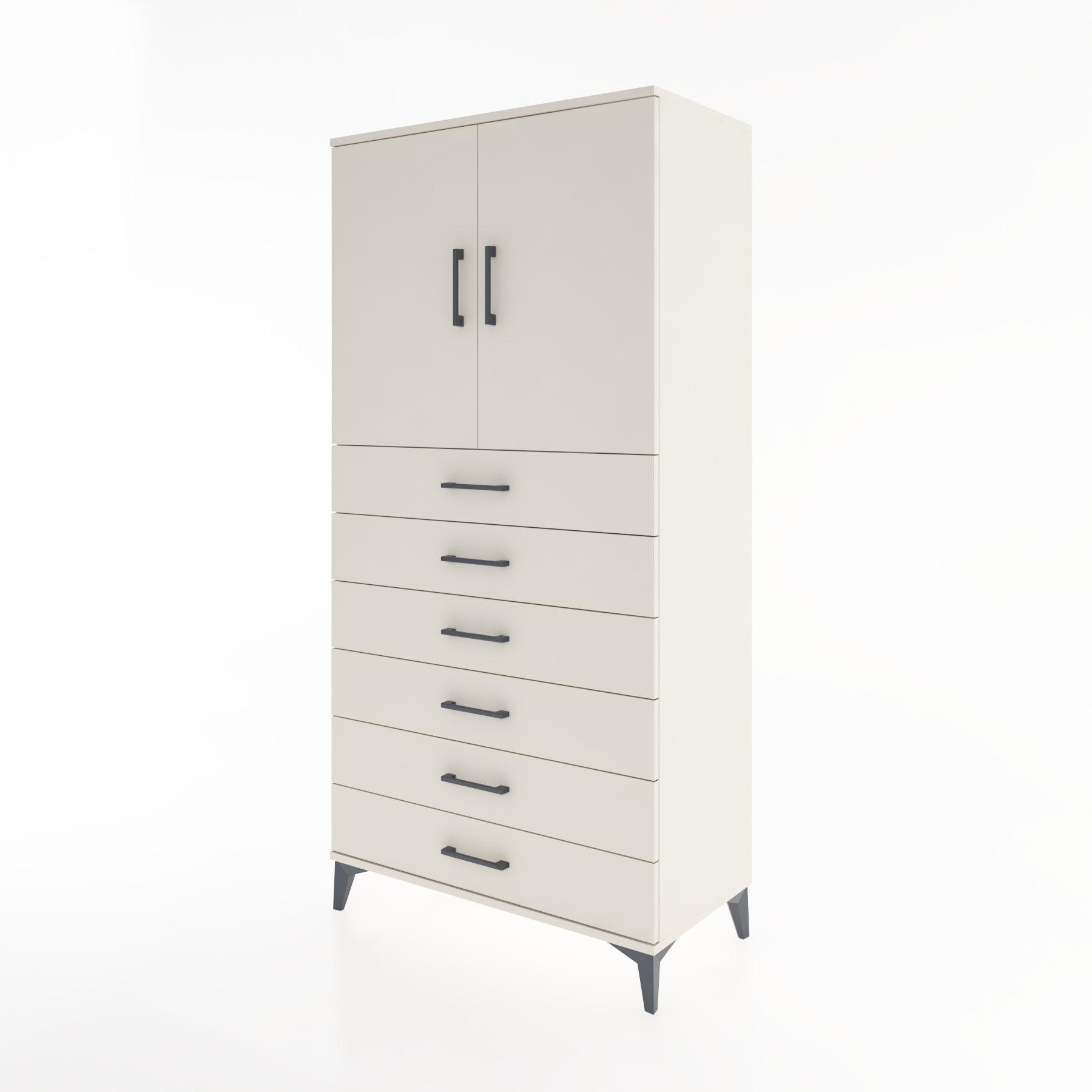 Woodntry Modular Cabinet Moonstone 88x44x170 cm with Doors and Drawers KC3-1