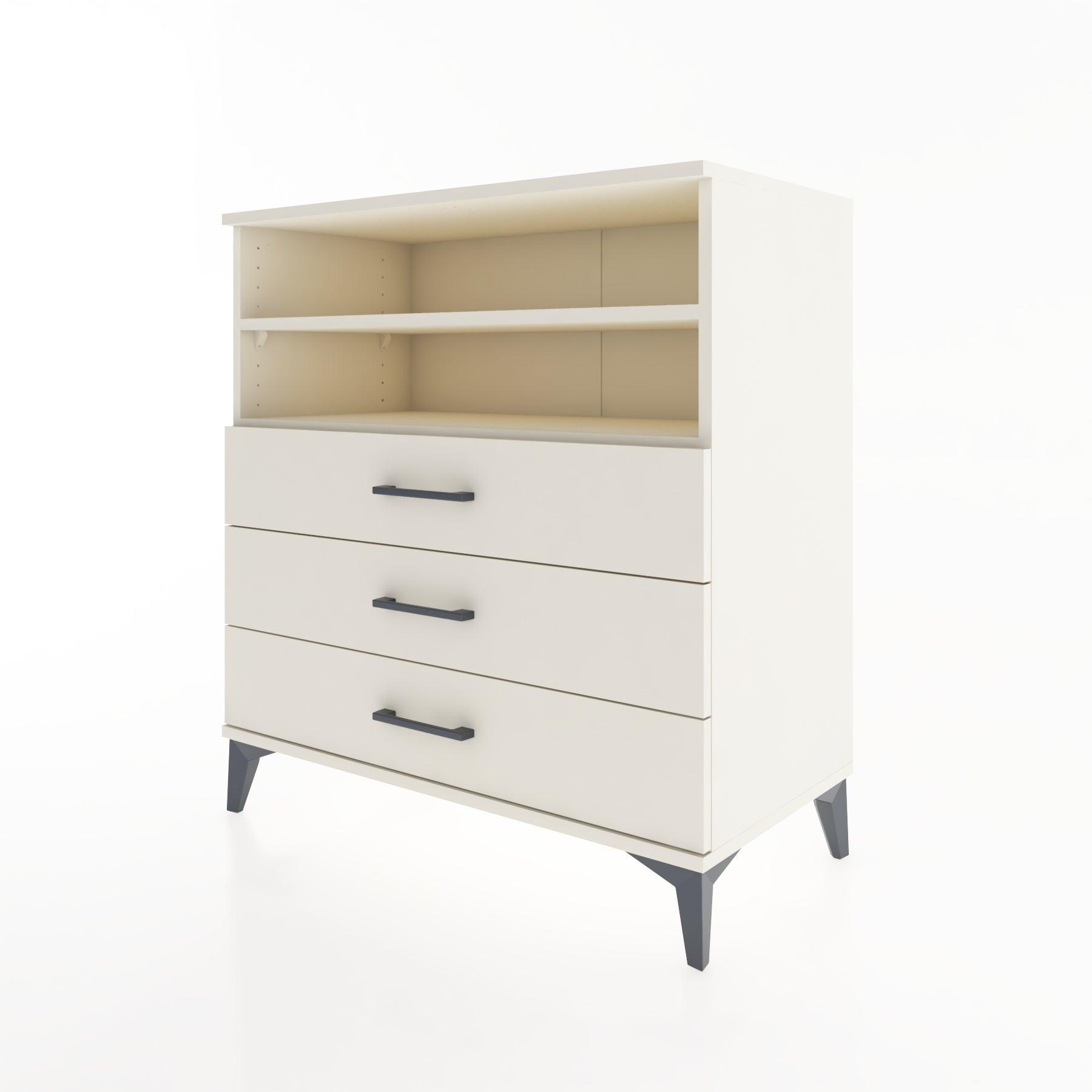 Woodntry Modüler Şifonyer Aytaşı 88x44x84 cm Çekmeceli ve Raflı CR17-1